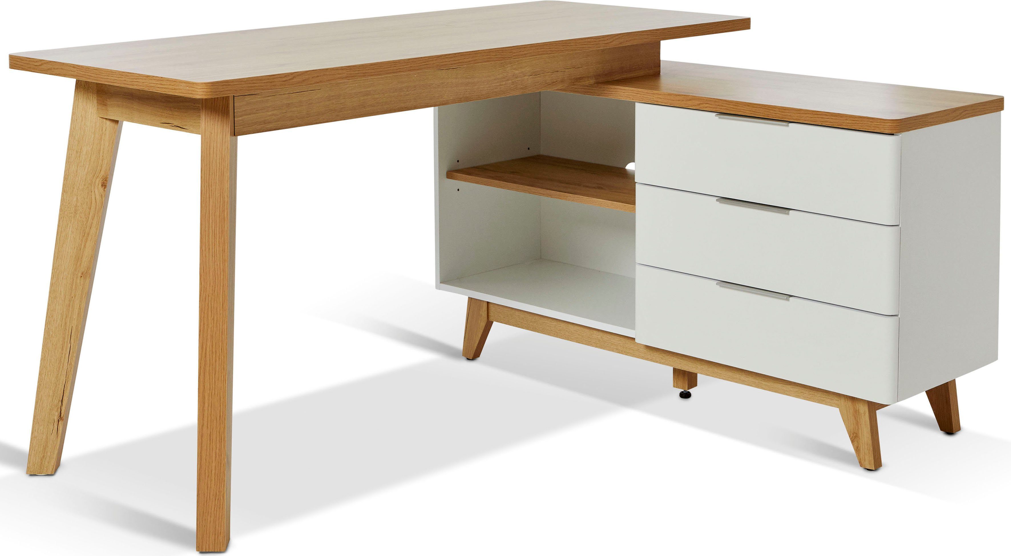 Jahnke Eckschreibtisch LIBRE D 240 E (1-St), wechselseitig montierbar, Breite ca. 140 cm