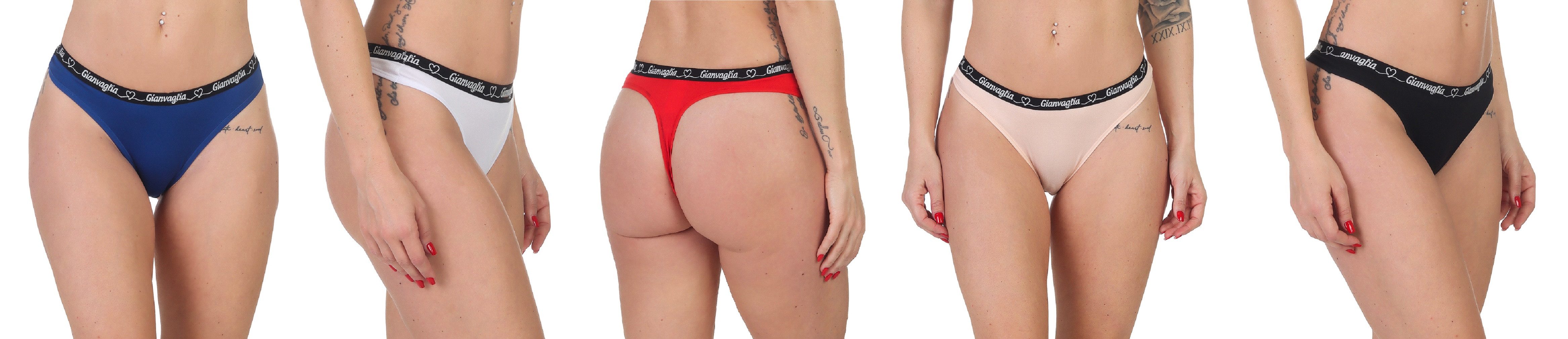 String 5er Set String Tanga Tangaslip Damen Unterwäsche 820 Größe: XL