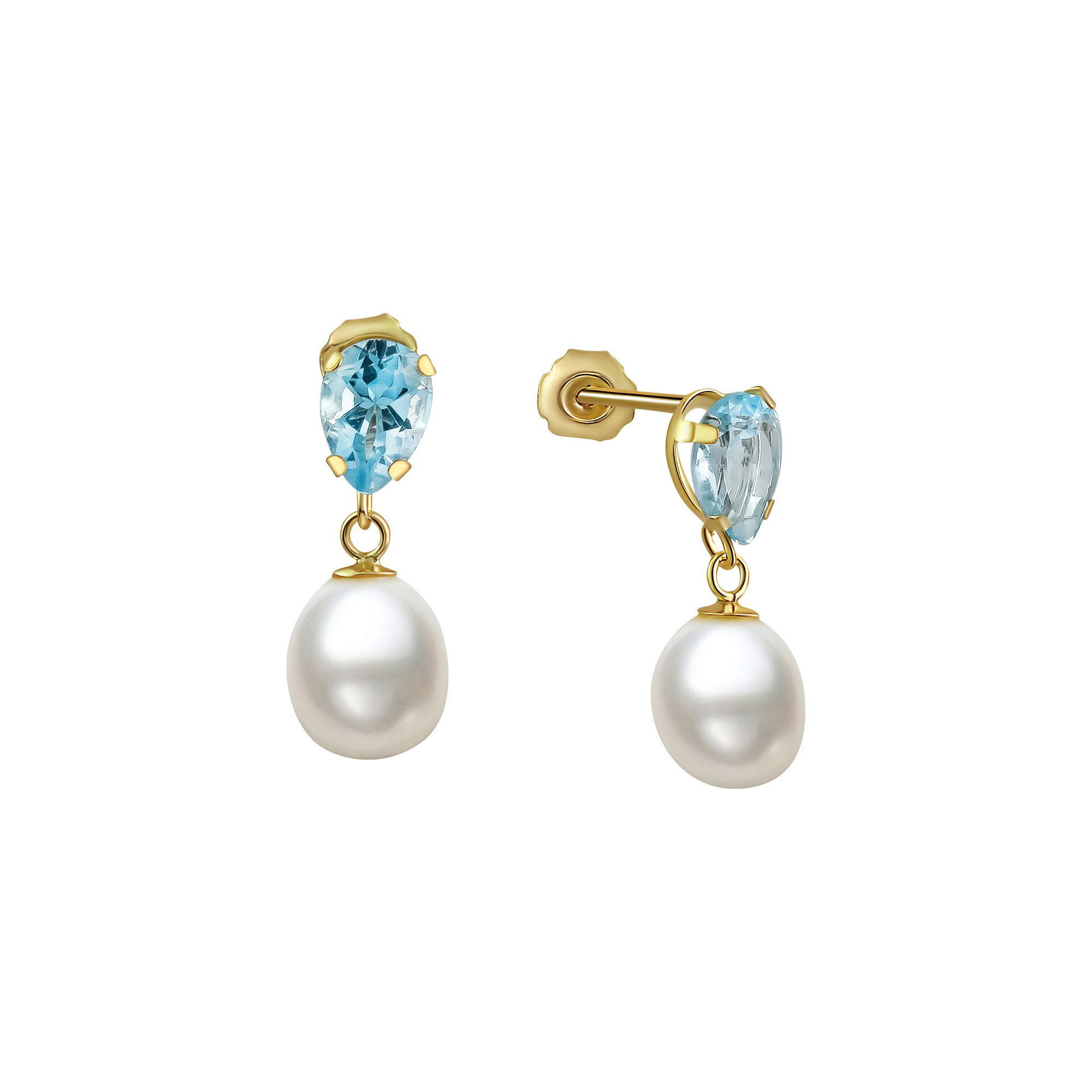 Fascination by Ellen K. Paar Ohrhänger Gold 333 mit weißen Perlen und echte günstig online kaufen