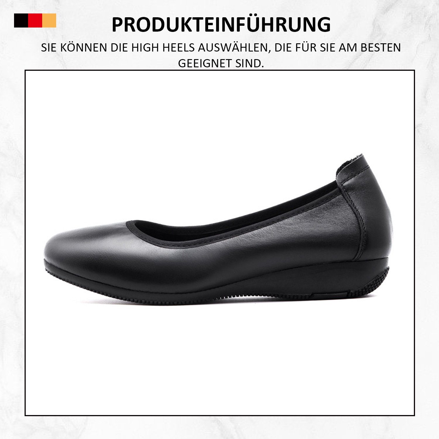 Frauen formelle Schwarz Bequeme Pumps Zehenpartie runder klassischer Linie MAGICSHE geschlossener Schuhe in mit Pumps