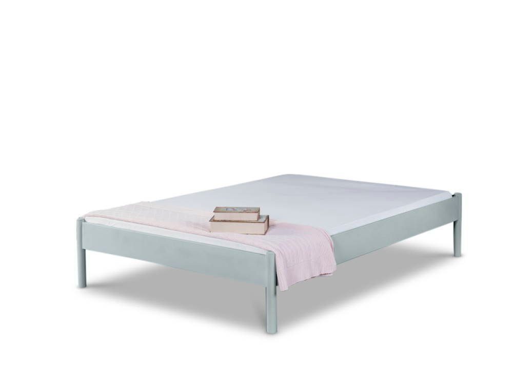 BedBox Metallbett Futonbett, Alice, Metallbett ohne Schnick Schnack, pulverbeschichtetes Metall, stabil und langlebig silber