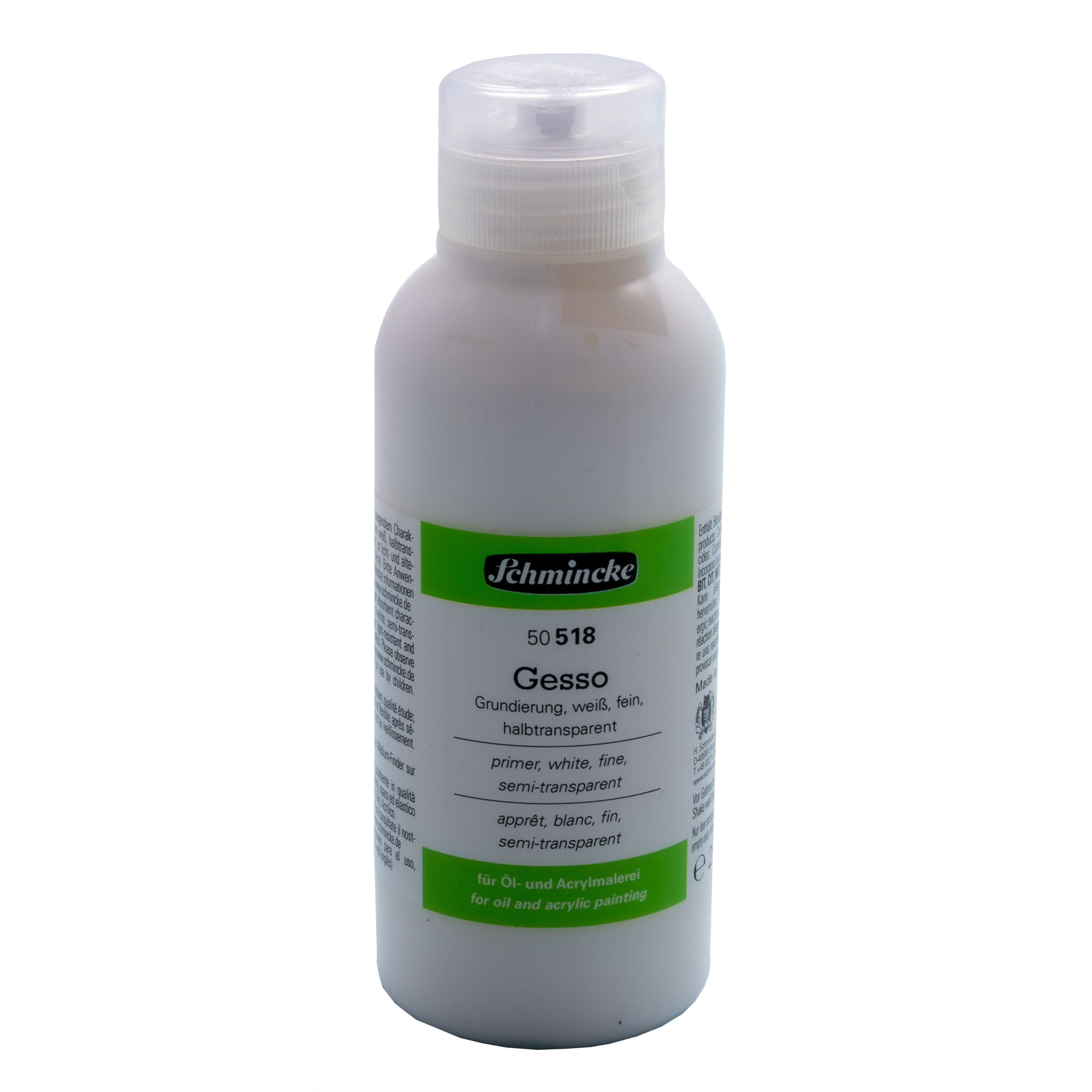 Schmincke Acrylfarbe 250ml Hilfsmittel Gesso 50 518 027 Grundierung für Leinwände weiß
