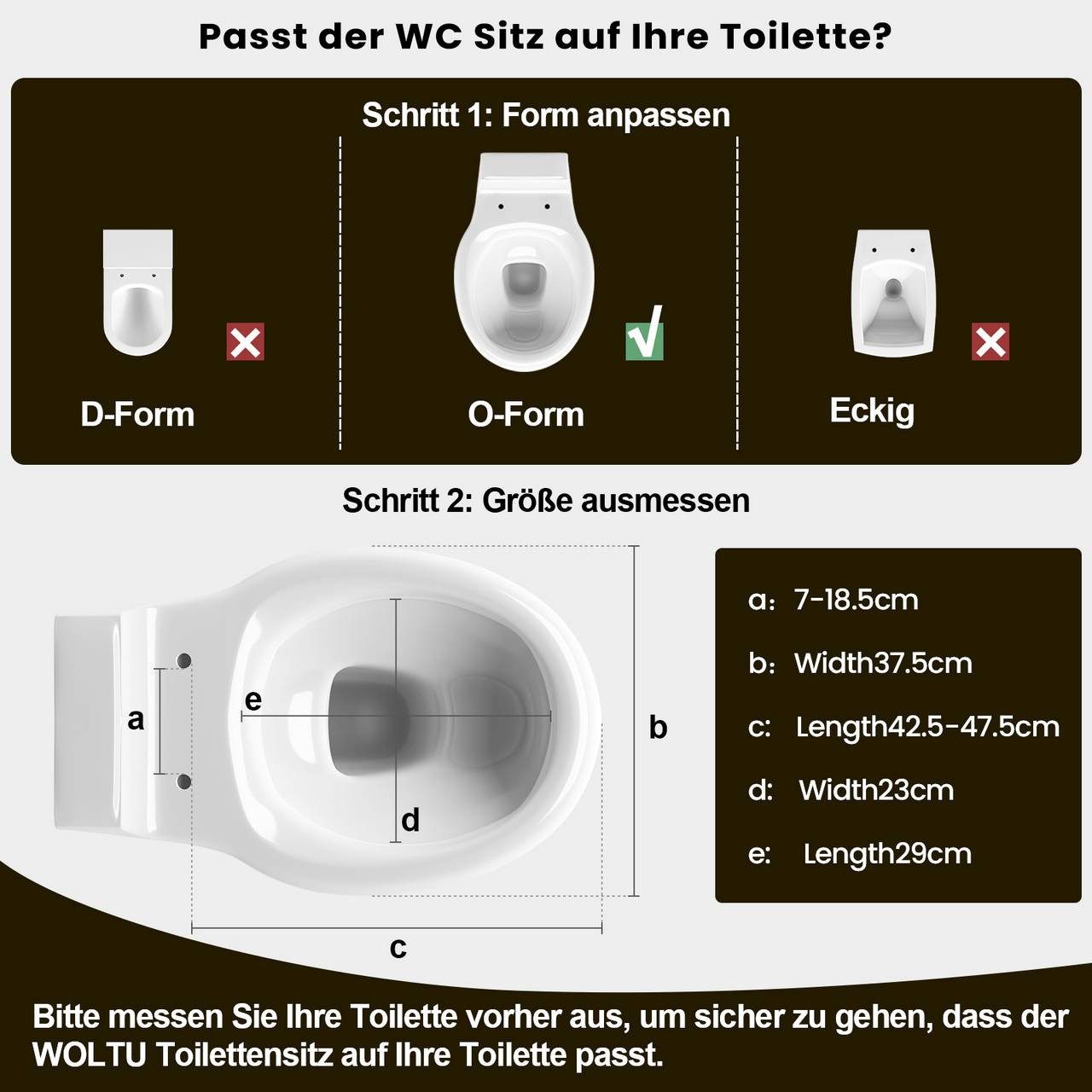 Woltu WC-Sitz (1-St), Toilettensitz, magnetisch, Toilettendeckel mit Absenkautomatik