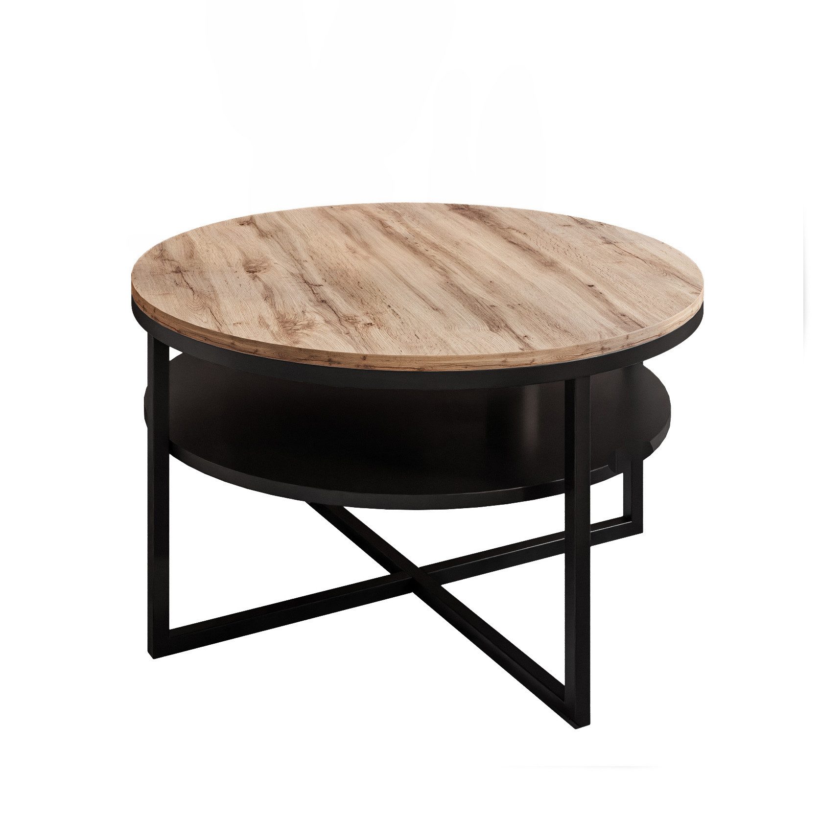 Lookway Couchtisch CIRI-X LOFT mit Ablage (1 Tisch), Durchmesser: ⌀ 70 cm günstig online kaufen