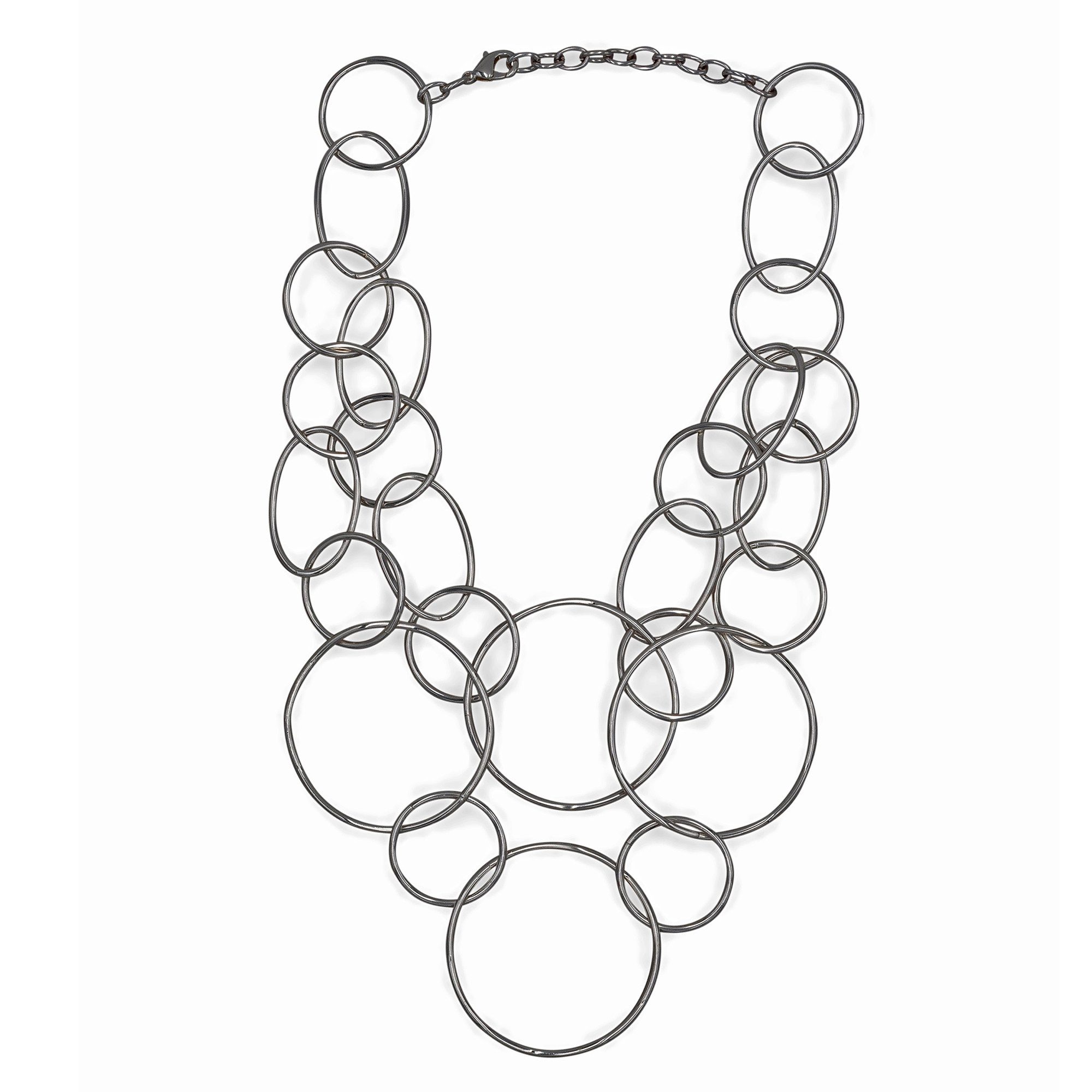 Steuer Collierkettchen Collier aus Ringen rhodiumfarben günstig online kaufen