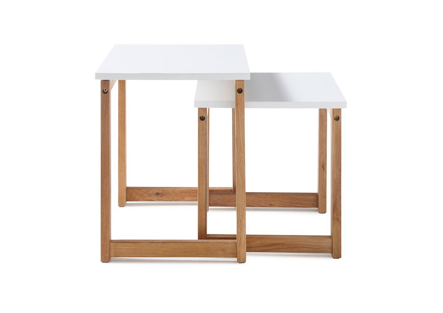 MCA furniture Couchtisch Riverbright, 2er Set weiß Eiche MDF rechteckig geölt 50 cm