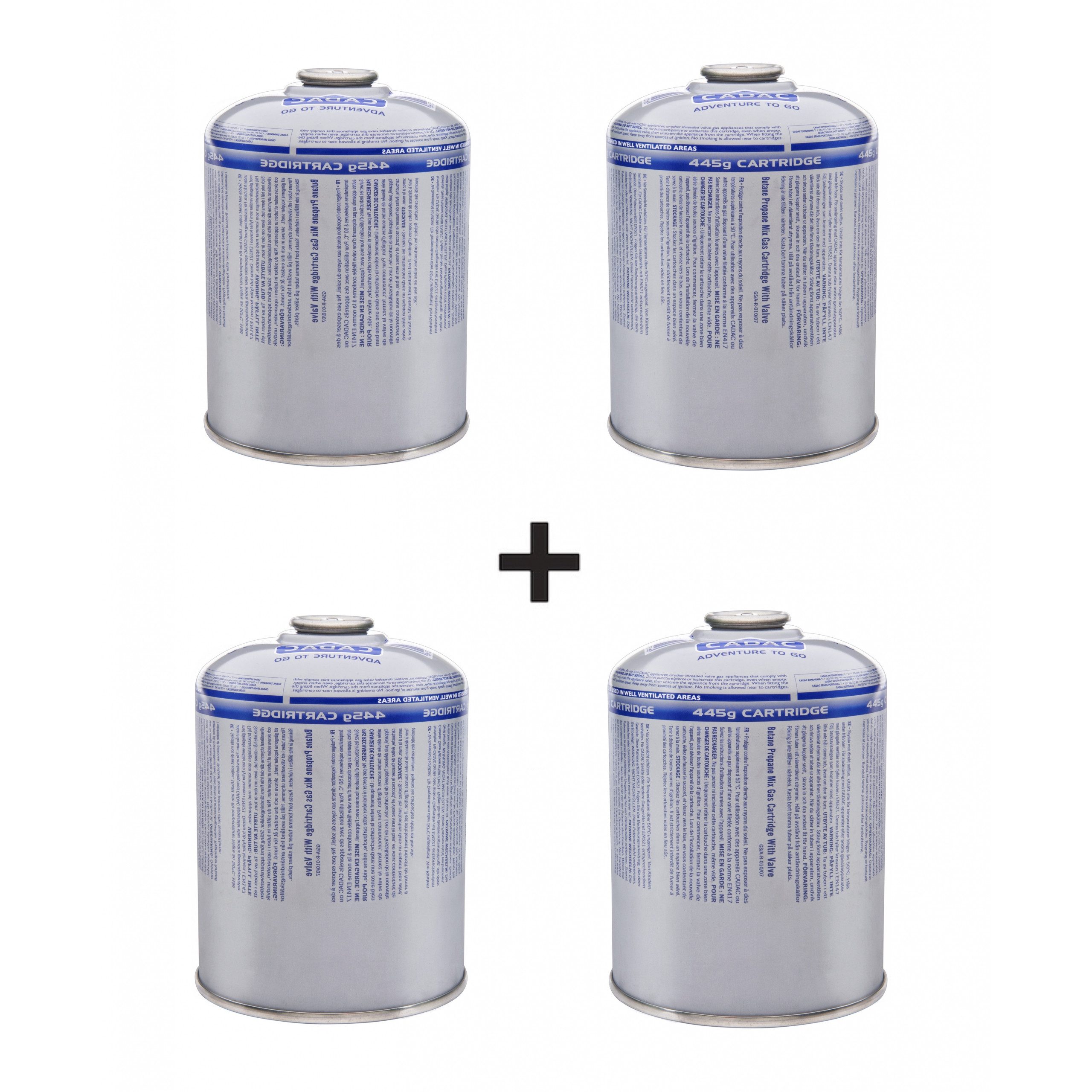 Camping-Gasgrill Cadac Gascartridge 4er Vorteils-Set Gaskartusche Button/Propan 445g