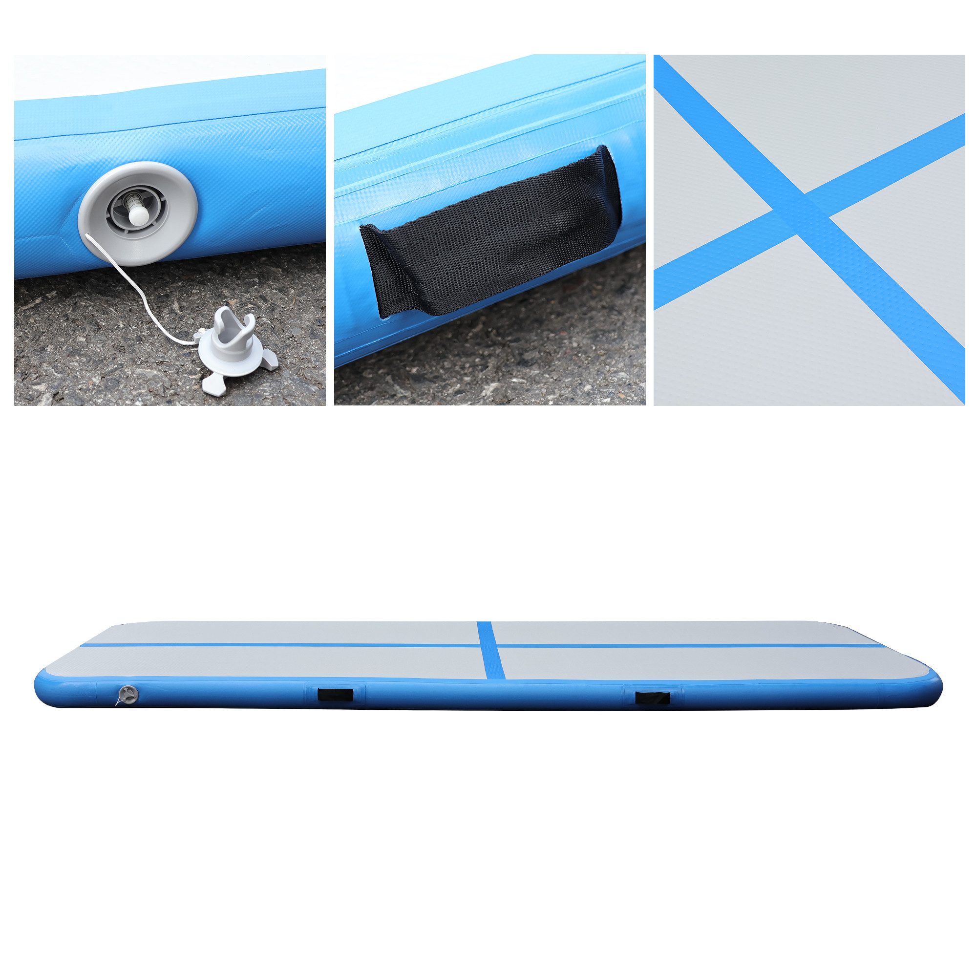 e4fun Bodenturnmatte Air Track 300 x 100 x 10 cm, blau/grau (1-St)