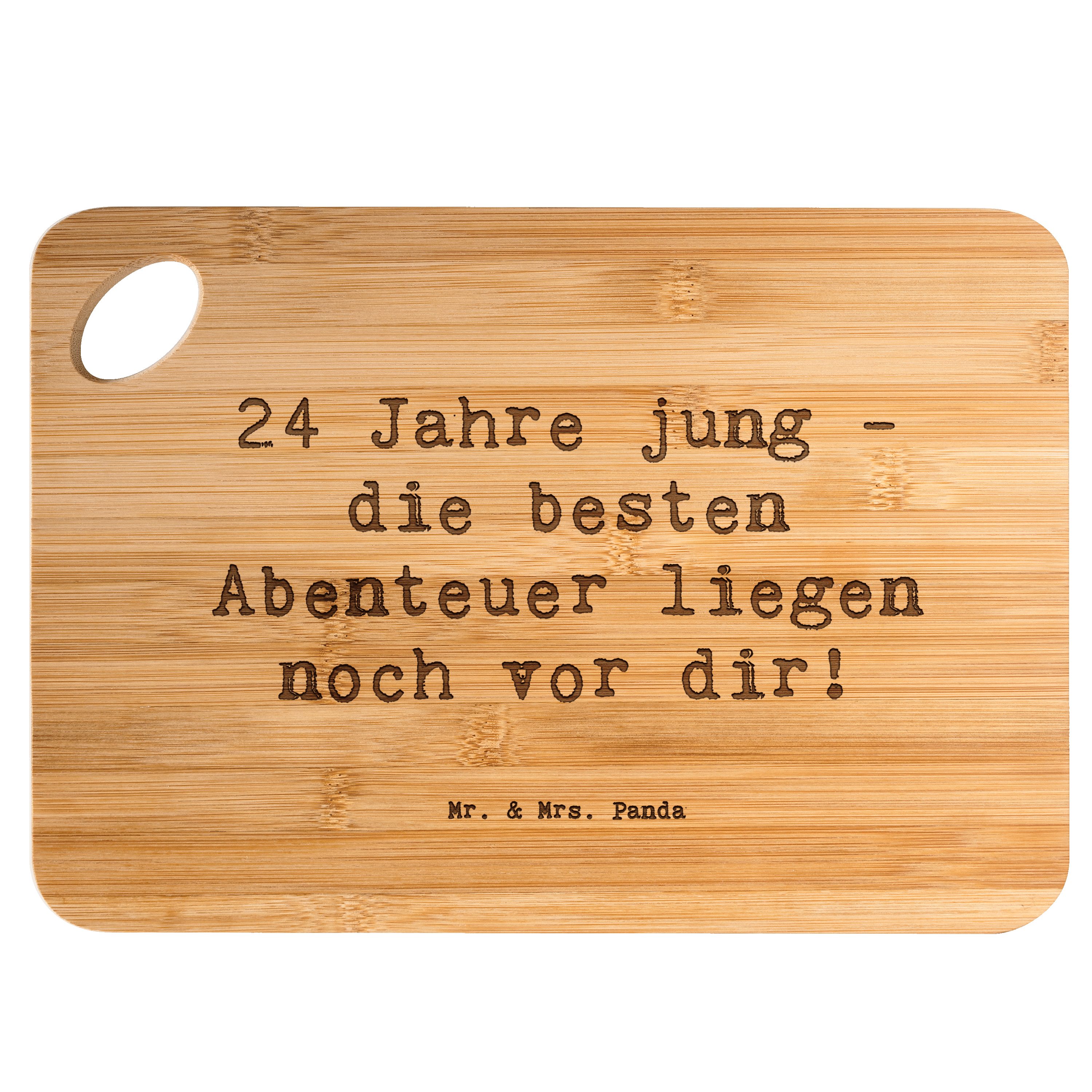 Mr. & Mrs. Panda Servierbrett 24. Geburtstag Transparent Geschenk