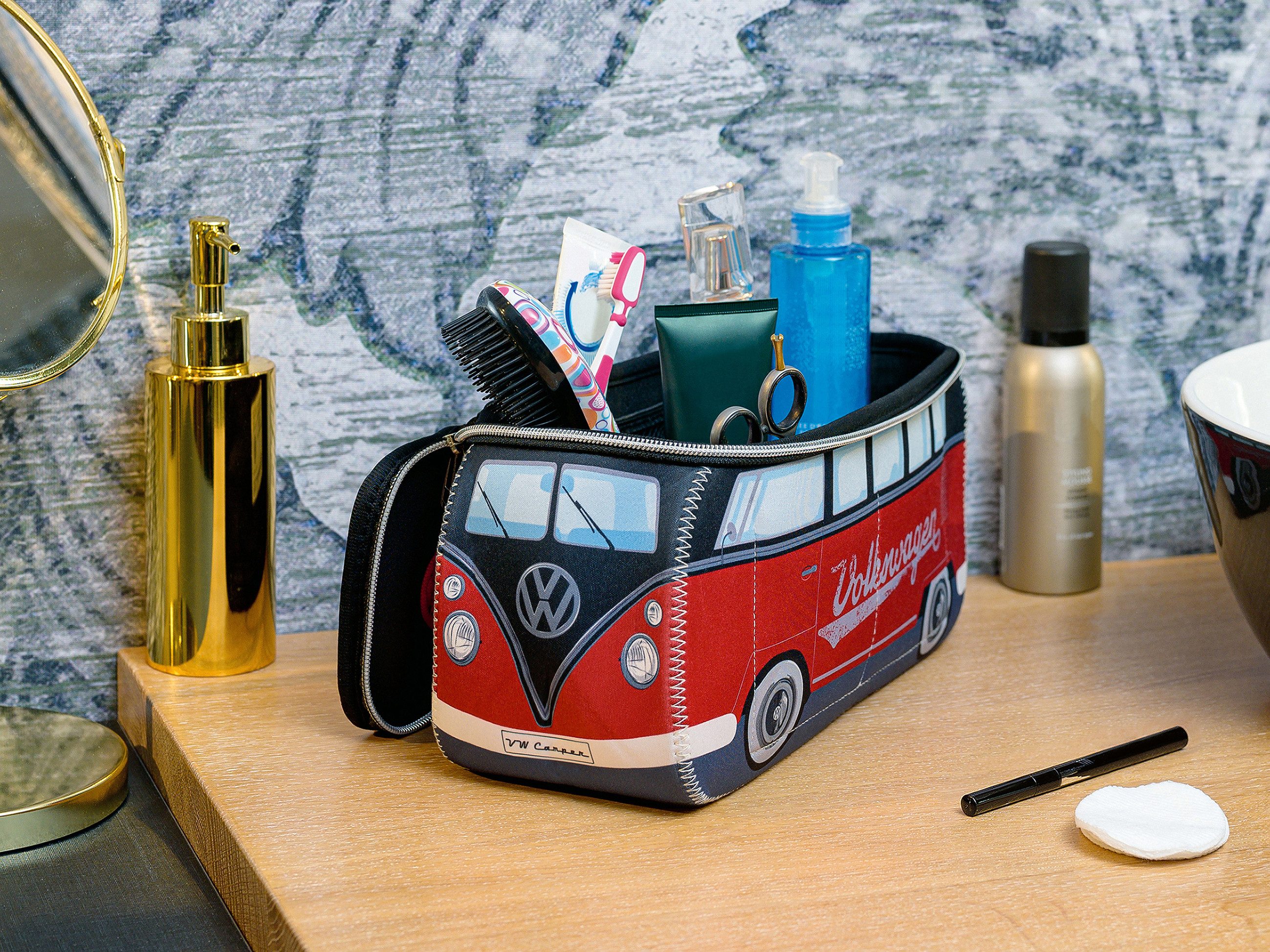 VW Collection by BRISA Kulturbeutel Volkswagen Neopren Schminktasche, Reisebeutel, Kosmetiktasche im T1 Bulli Bus Design – Bild 5 von 5