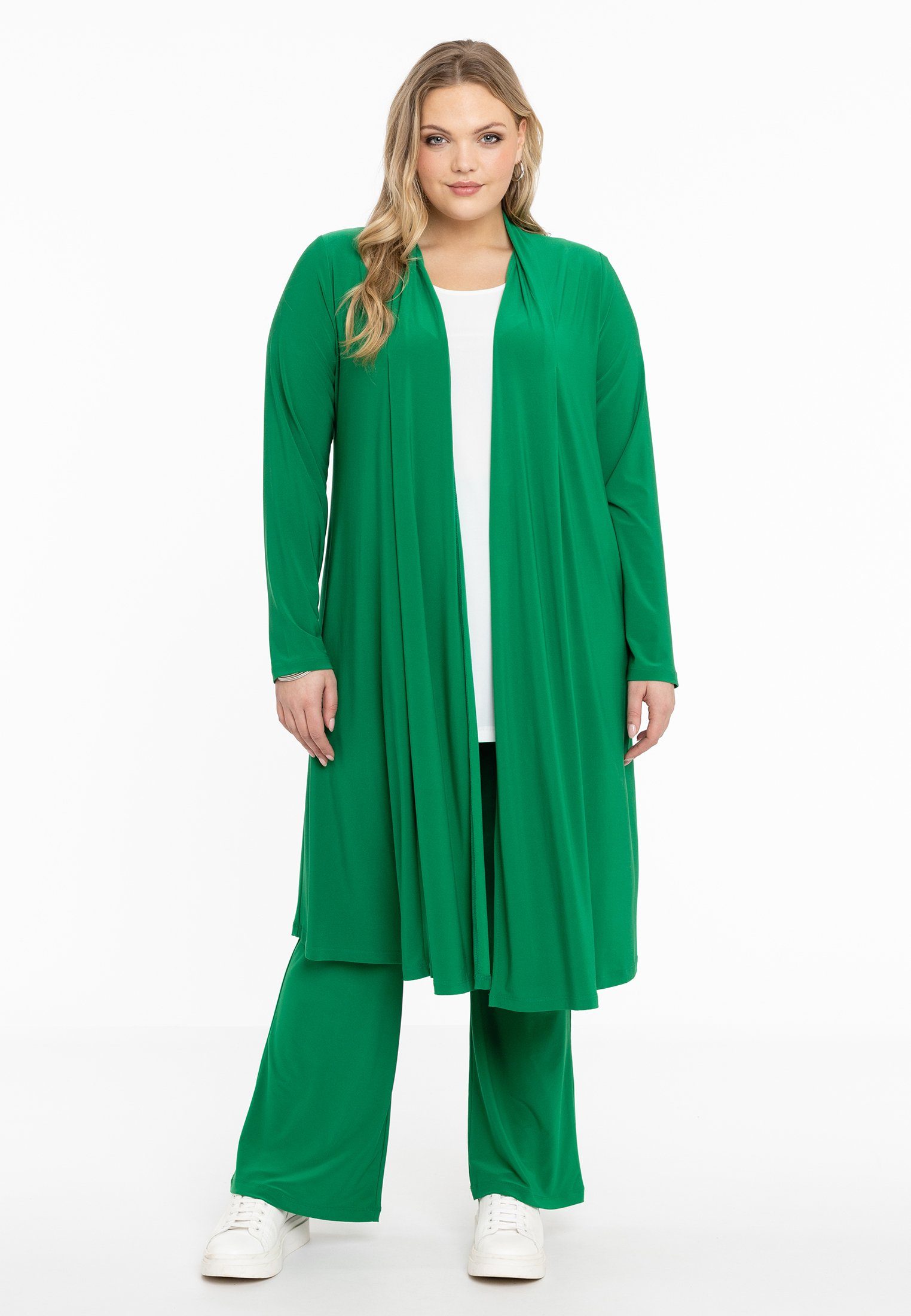 Yoek Cardigan Große Größen green