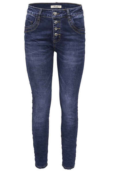Jewelly Regular-fit-Jeans Jeans, Stretch Jeans Five-Pocket im Crash-Look