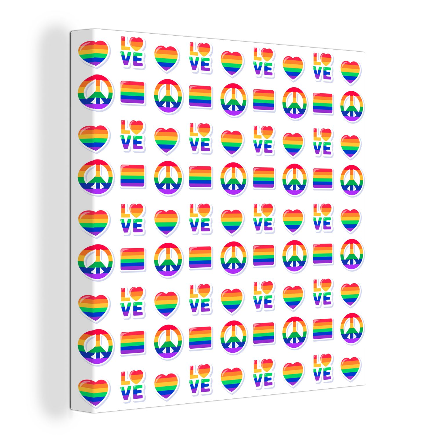 OneMillionCanvasses® Leinwandbild Regenbogen - Stolz - Flagge, (1 St), Leinwand Bilder für Wohnzimmer Schlafzimmer