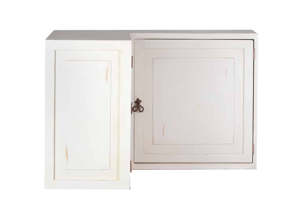 MiaMöbel Hängeschrank Mexico aus massivem Pinienholz Weiß