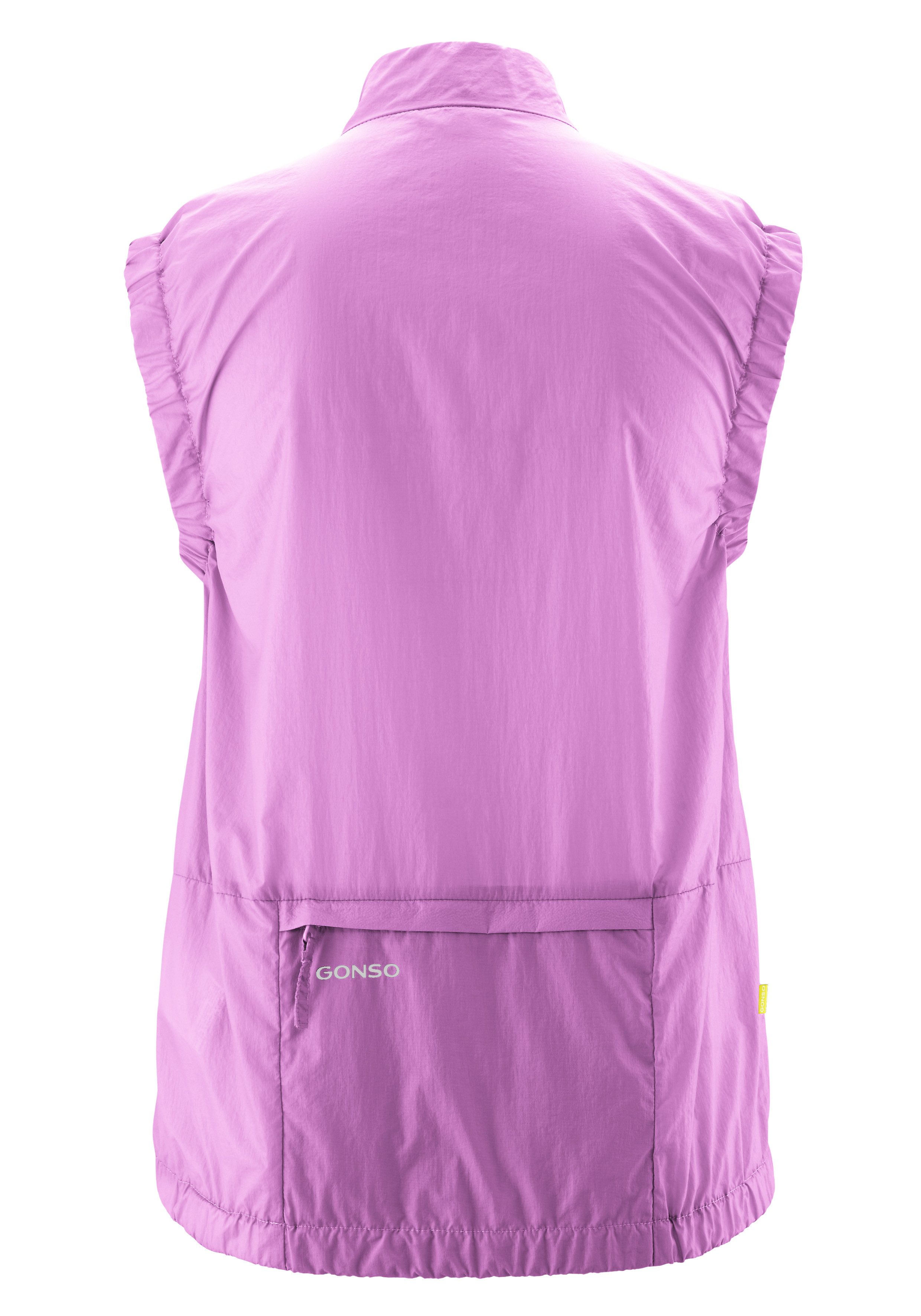 Gonso Funktionsweste Adventure Vest Wind W Damen Weste, leichte und winddichte Fahrradweste mit Rückentasche
