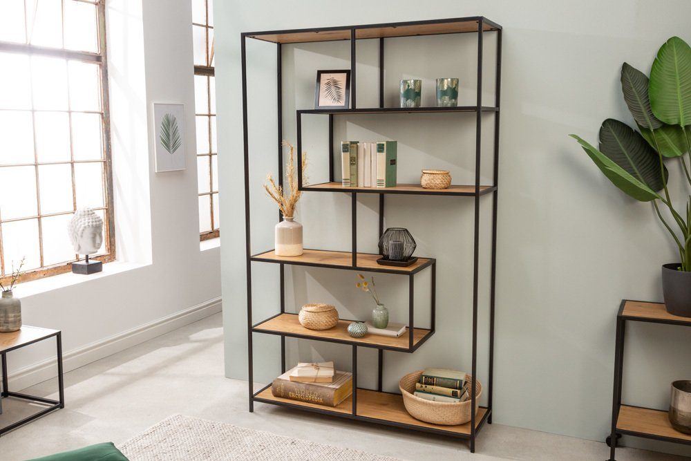 riess-ambiente Bücherregal SLIM LINE 185x114cm natur / schwarz, Einzelartik günstig online kaufen