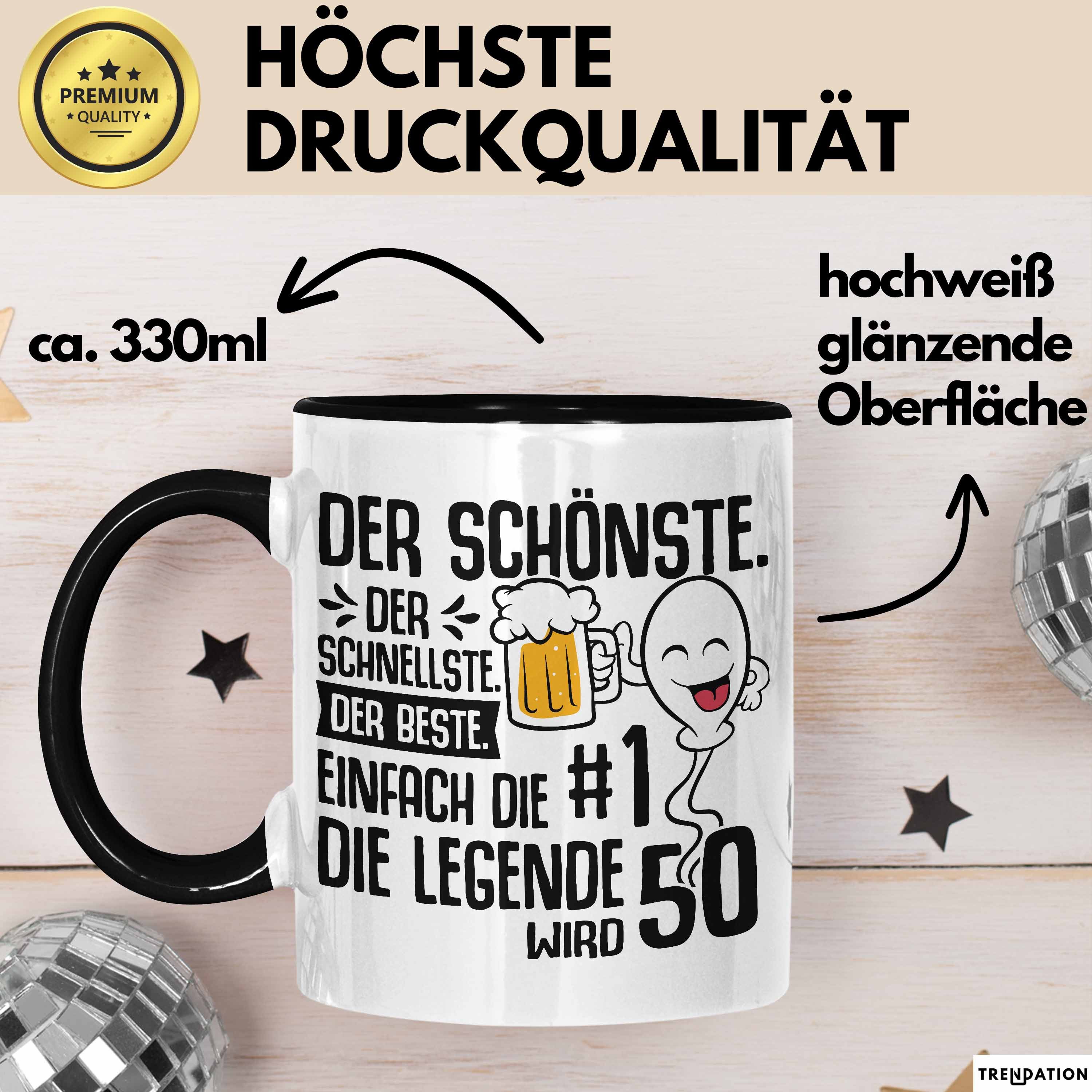 Trendation Tasse 50. Geburtstag Tasse Geschenk Der Schönste Der Schnellste Spermium 50E, Keramik