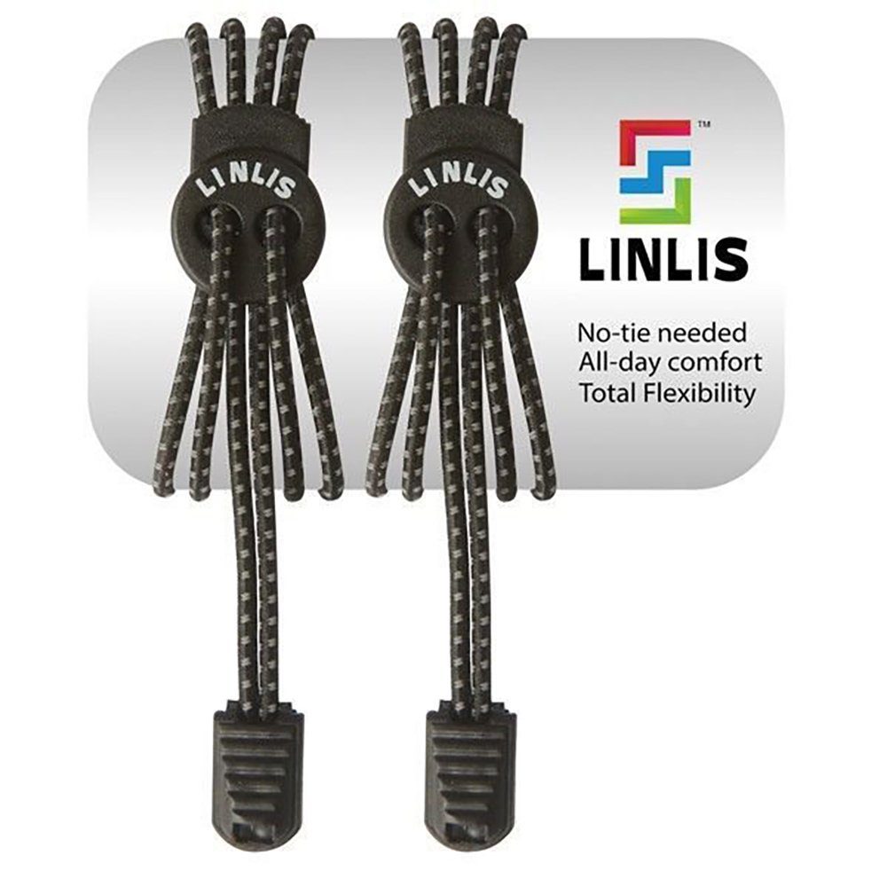 LINLIS Schnürsenkel Elastische Schnürsenkel ohne zu schnüren LINLIS Stretch FIT Komfort mit 27 prächtige Farben, Wasserresistenz, Strapazierfähigkeit, Anwenderfreundlichkeit Schwarz-2