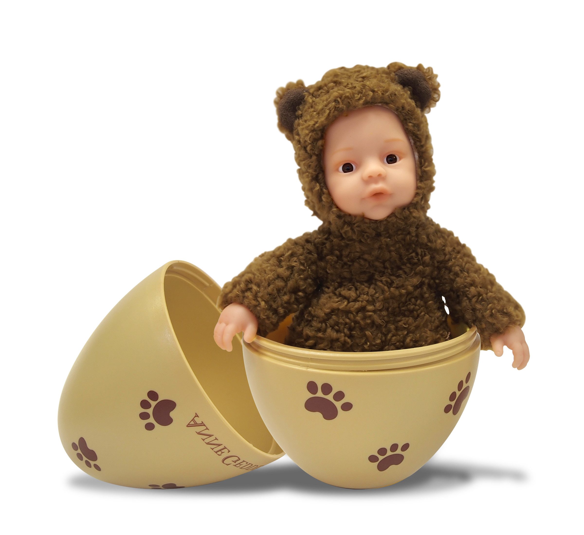 ANNE GEDDES Babypuppe Bär im Ei, schokobraun -23cm- (1-tlg)