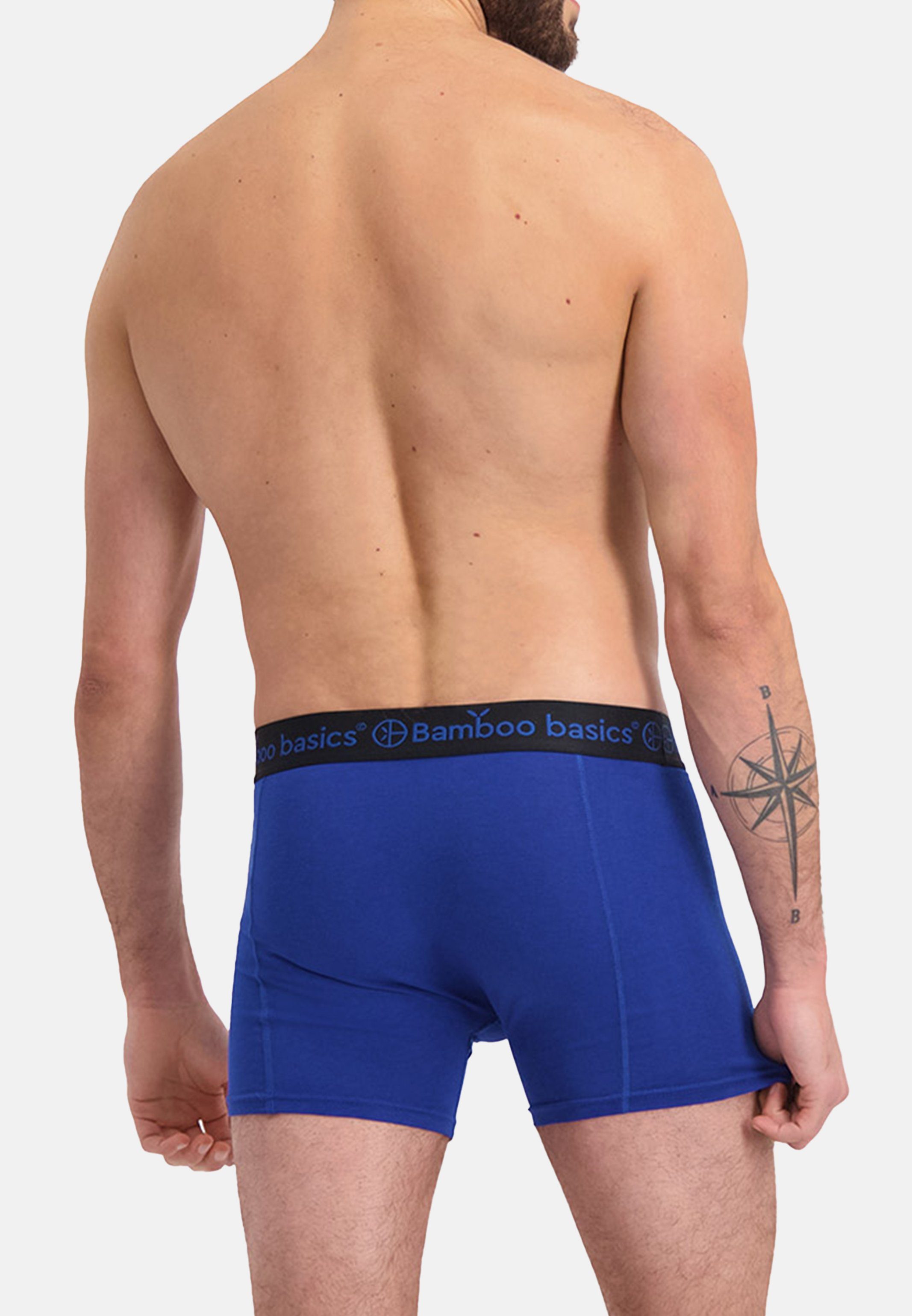 Dunkelblau 3-St) / Material Short basics Bamboo Retro Schwarz - Eingriff Boxer (Spar-Set, / / Pant Rico mit Retro 3er Viskose Weiches Blau - Pack Ohne