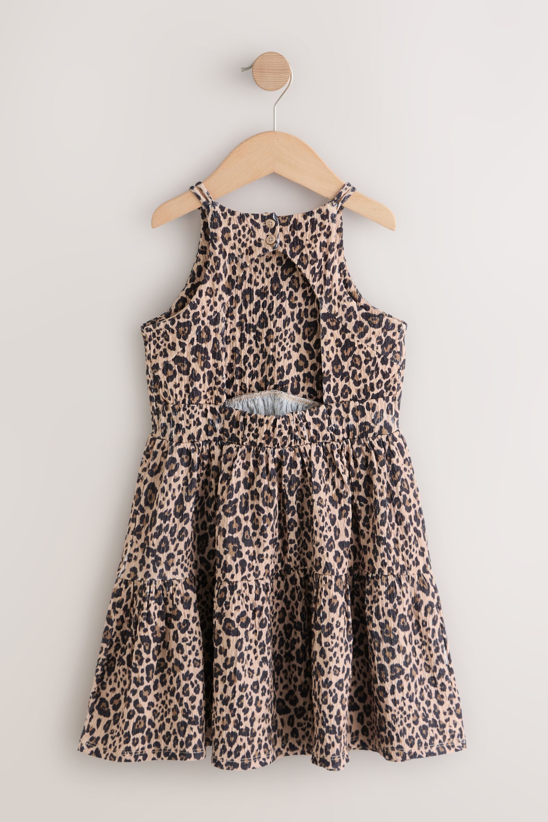 Next Trägerkleid Sommerkleid mit Trägern und Knitteroptik (1-tlg)