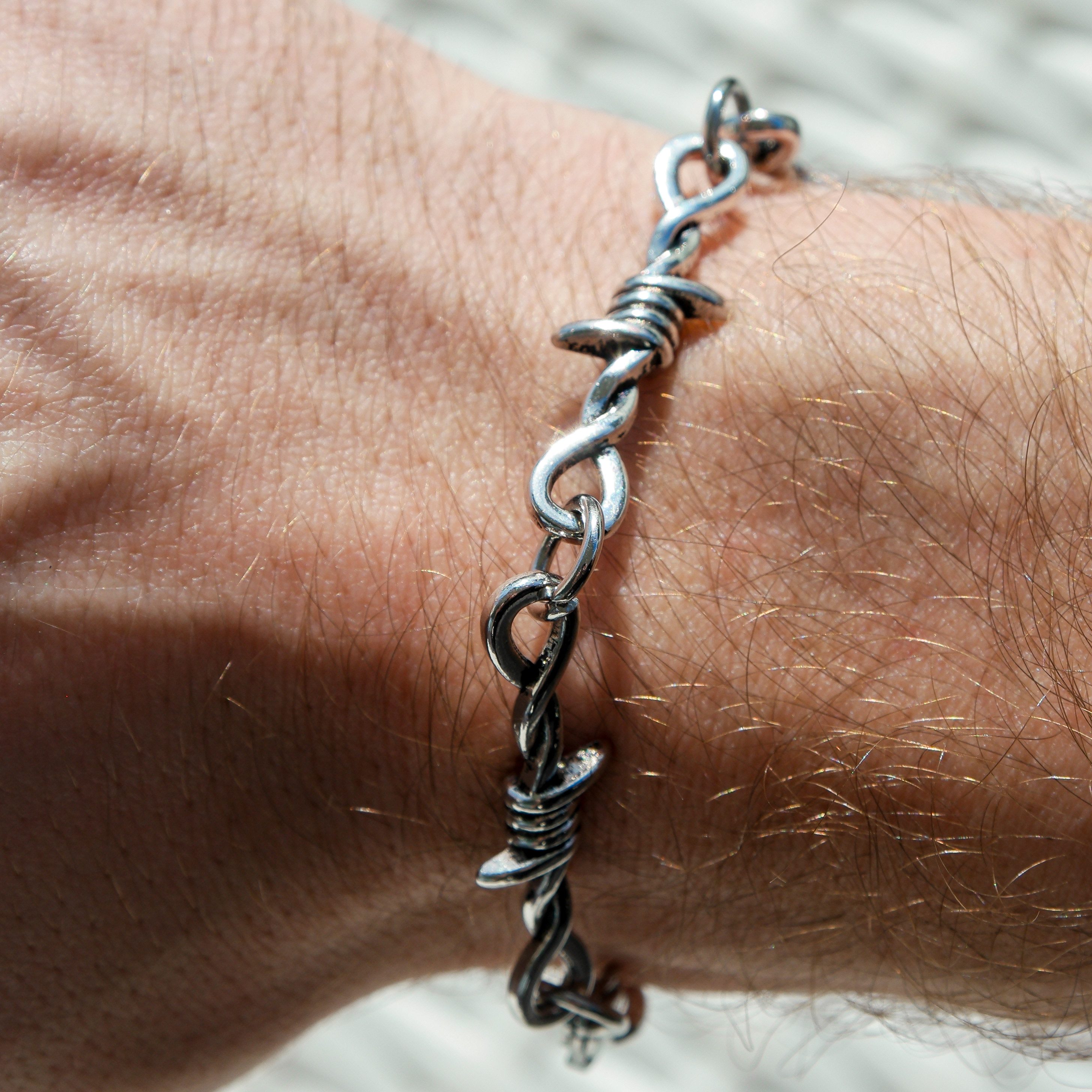 salazar.plus Ketten-Set Stacheldraht Kette + Stacheldraht Armband Set Damen Herren Unisex