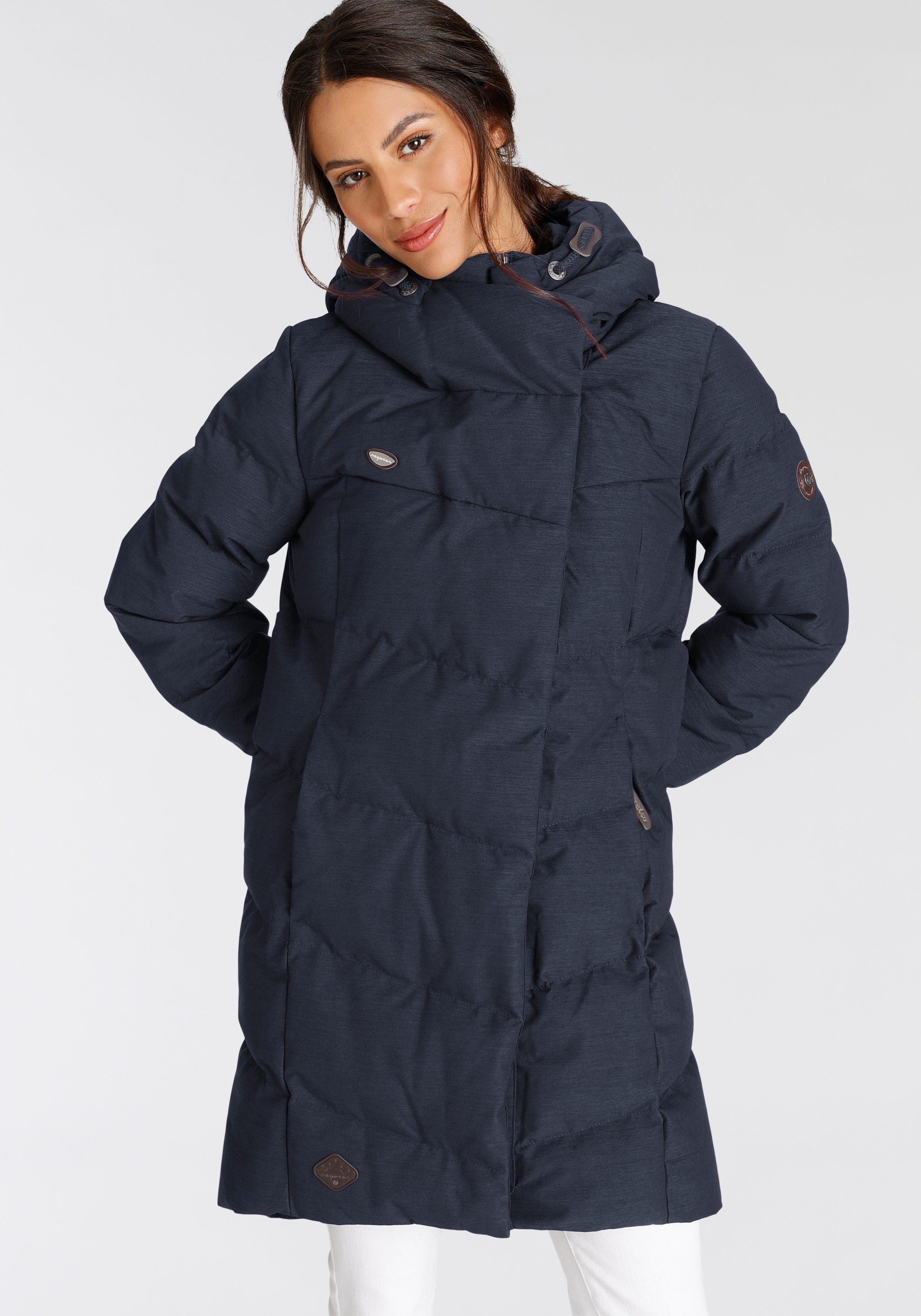 gesteppter NAVY stylischer, mit Steppjacke Ragwear Winterparka Kapuze PAVLINNA O