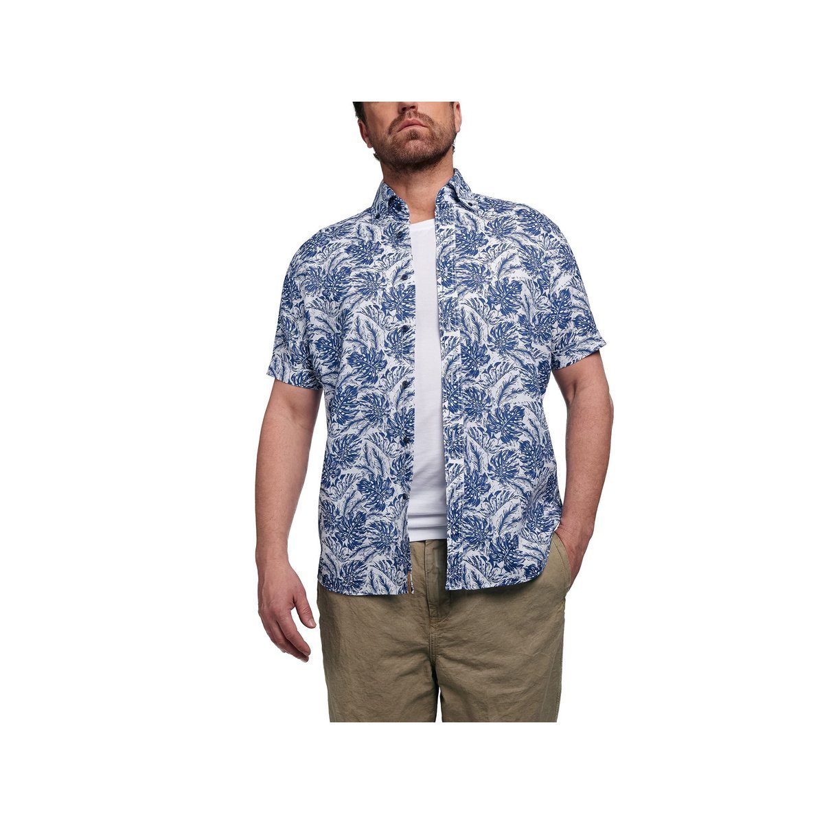 Eterna Regular Angabe), (1-tlg., Hemd Kurzarm in Kurzarmhemd marineblau Fit keine