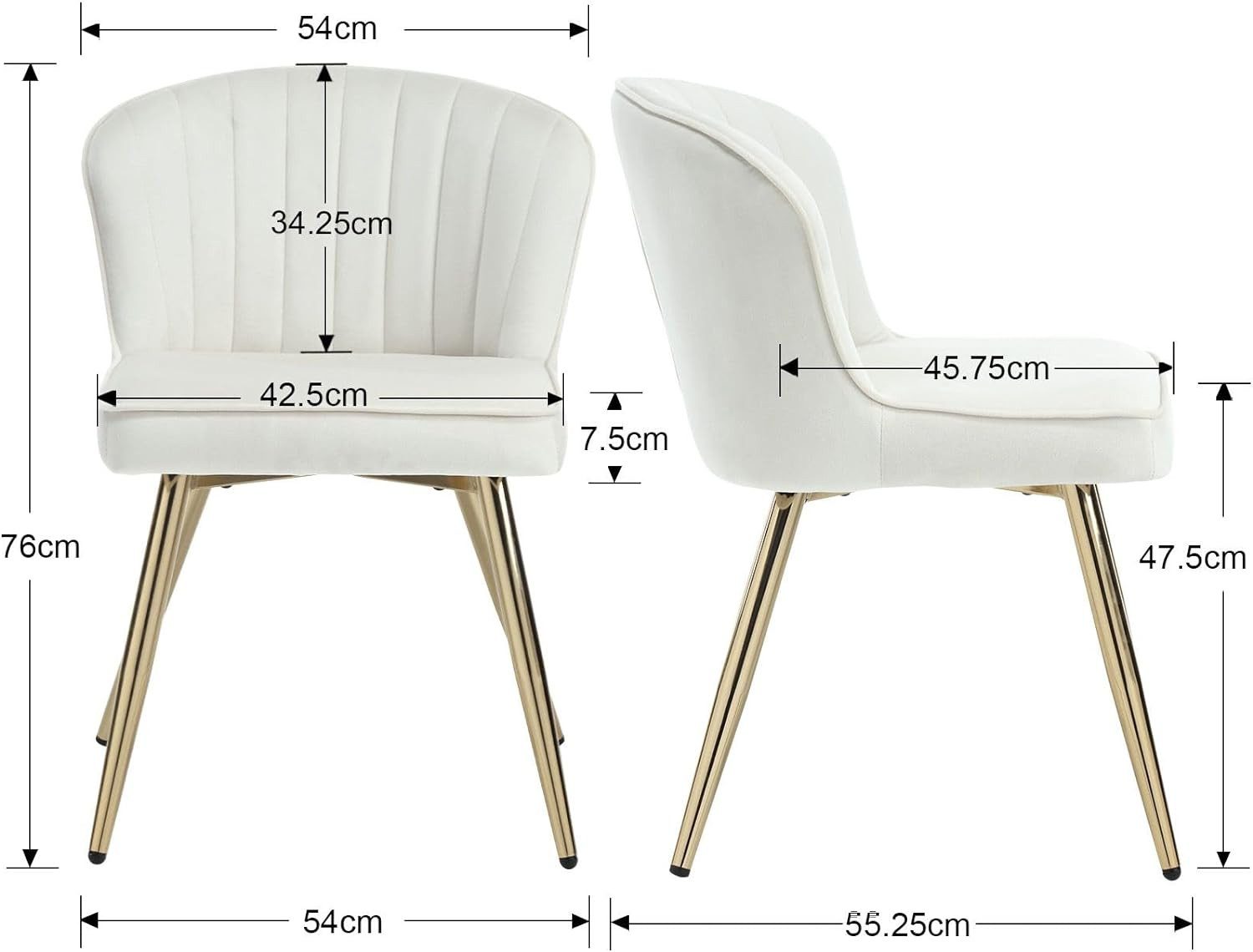 WAHSON OFFICE CHAIRS Esszimmerstuhl 2er Set, Gebogene Linie Rückenlehne, Kü günstig online kaufen