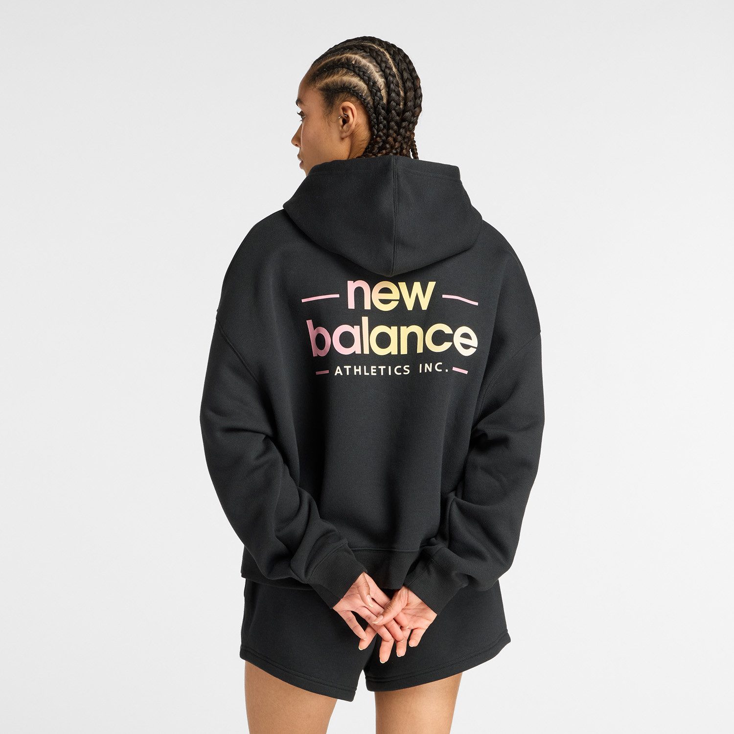 New Balance Kapuzensweatshirt Reimagined Fleece Oversized Hoodie mit Kängurutasche, Langarm