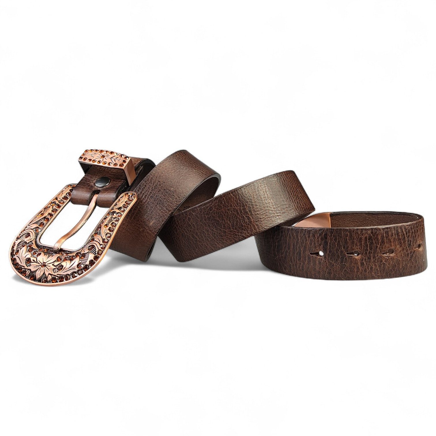 FRONHOFER Hüftgürtel Damen Vollleder breit (1-St) Western, Strass-Schnalle