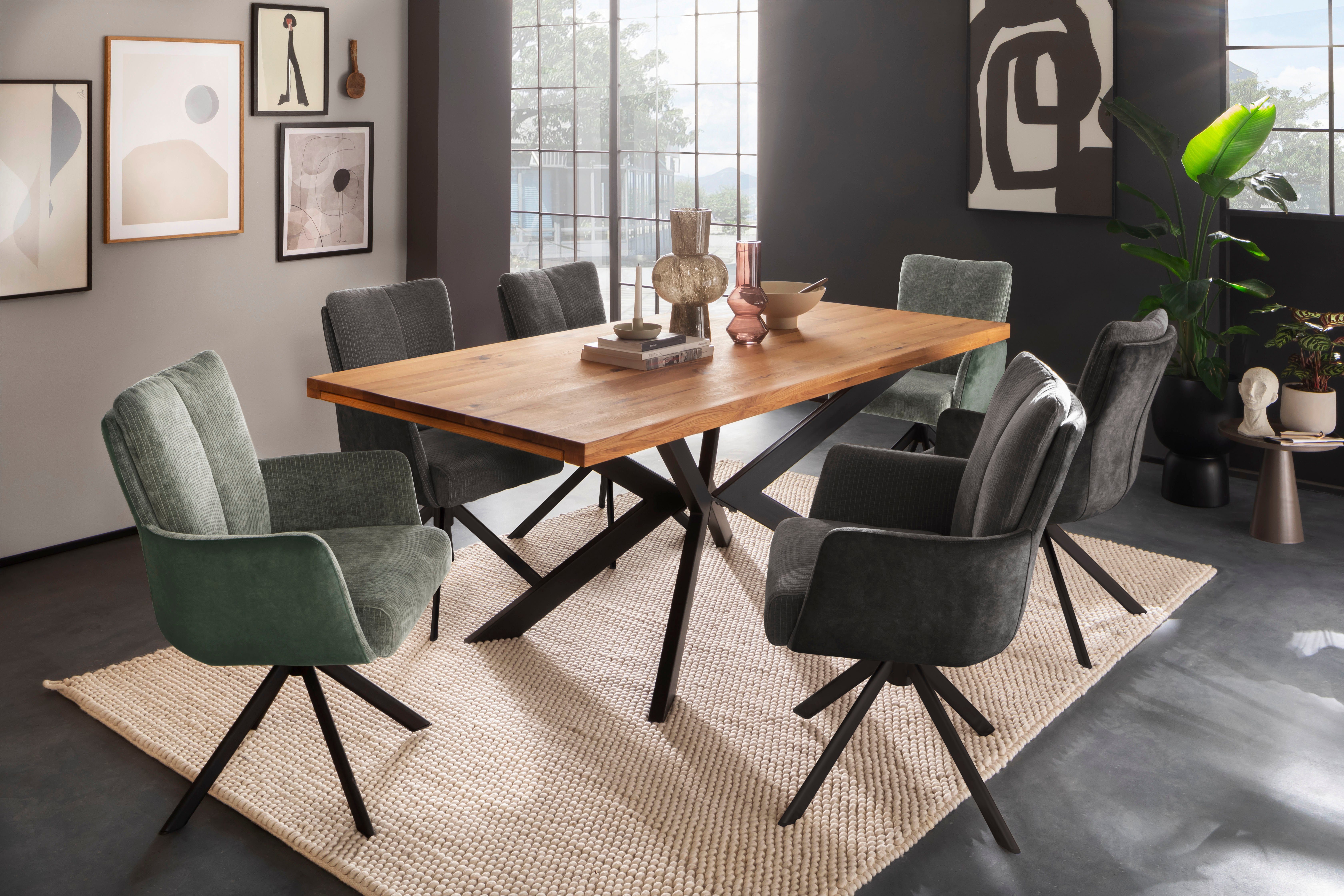 MCA matt | furniture MALIA pastellgrün | pastellgrün schwarz Esszimmerstuhl lackiert