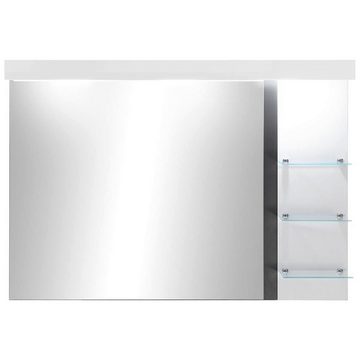 Lomadox Badspiegel CHARLESTON-61, weiß mit Absetzungen in schwarz 120/85/20 cm
