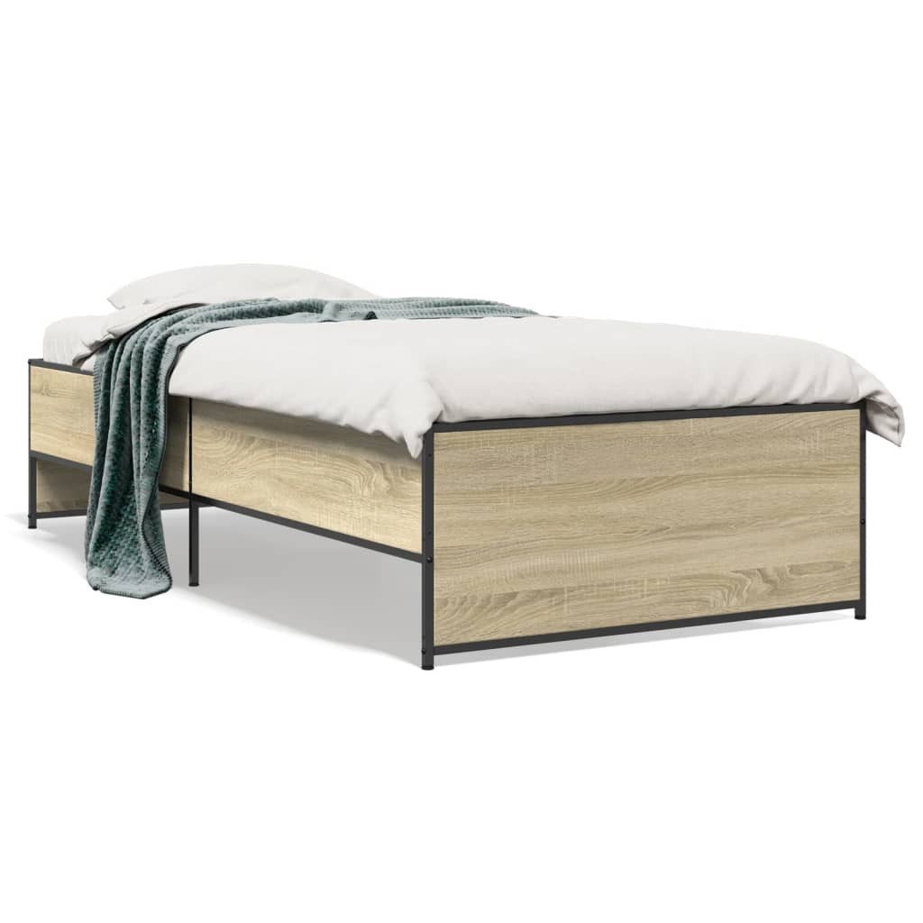 vidaXL Bett Bettgestell Sonoma-Eiche 90x190 cm günstig online kaufen