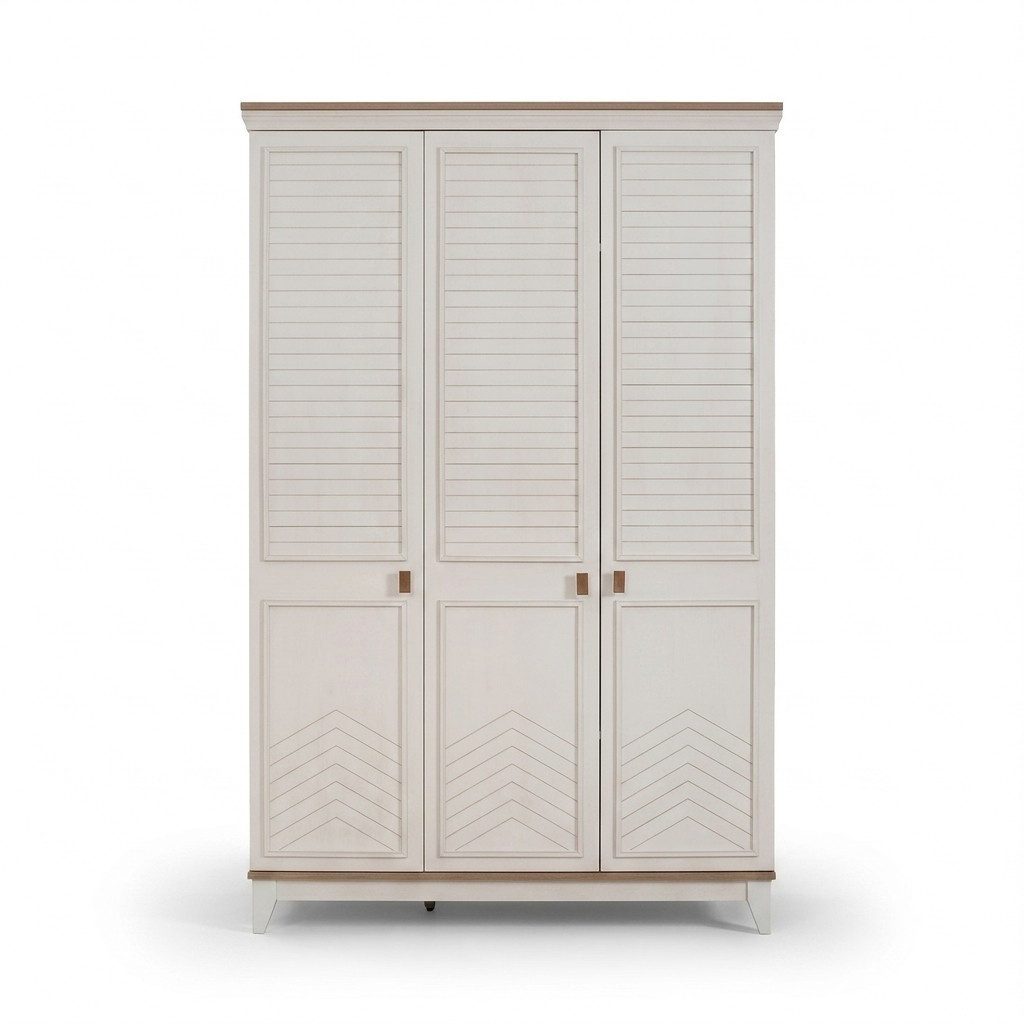 Xlmoebel Kinderkleiderschrank Moderner Holzschrank in Weiß für Kinderzimmer (Kinderkleiderschrank, 3-türig) Made in Europa