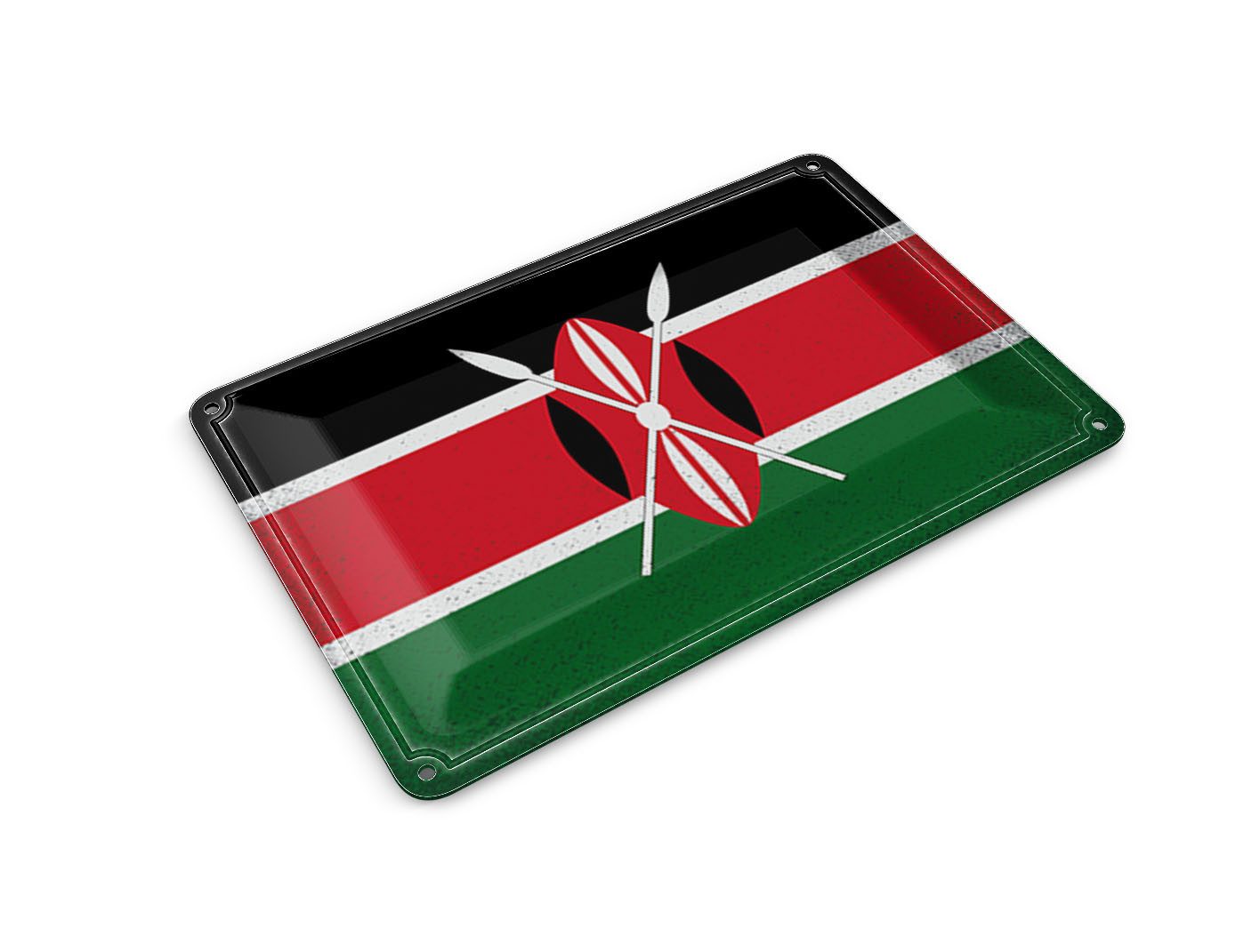 Femer GmbH Postkarte Flagge Kenia 14x10 cm Flag of Kenya Vintage, unfrankiert