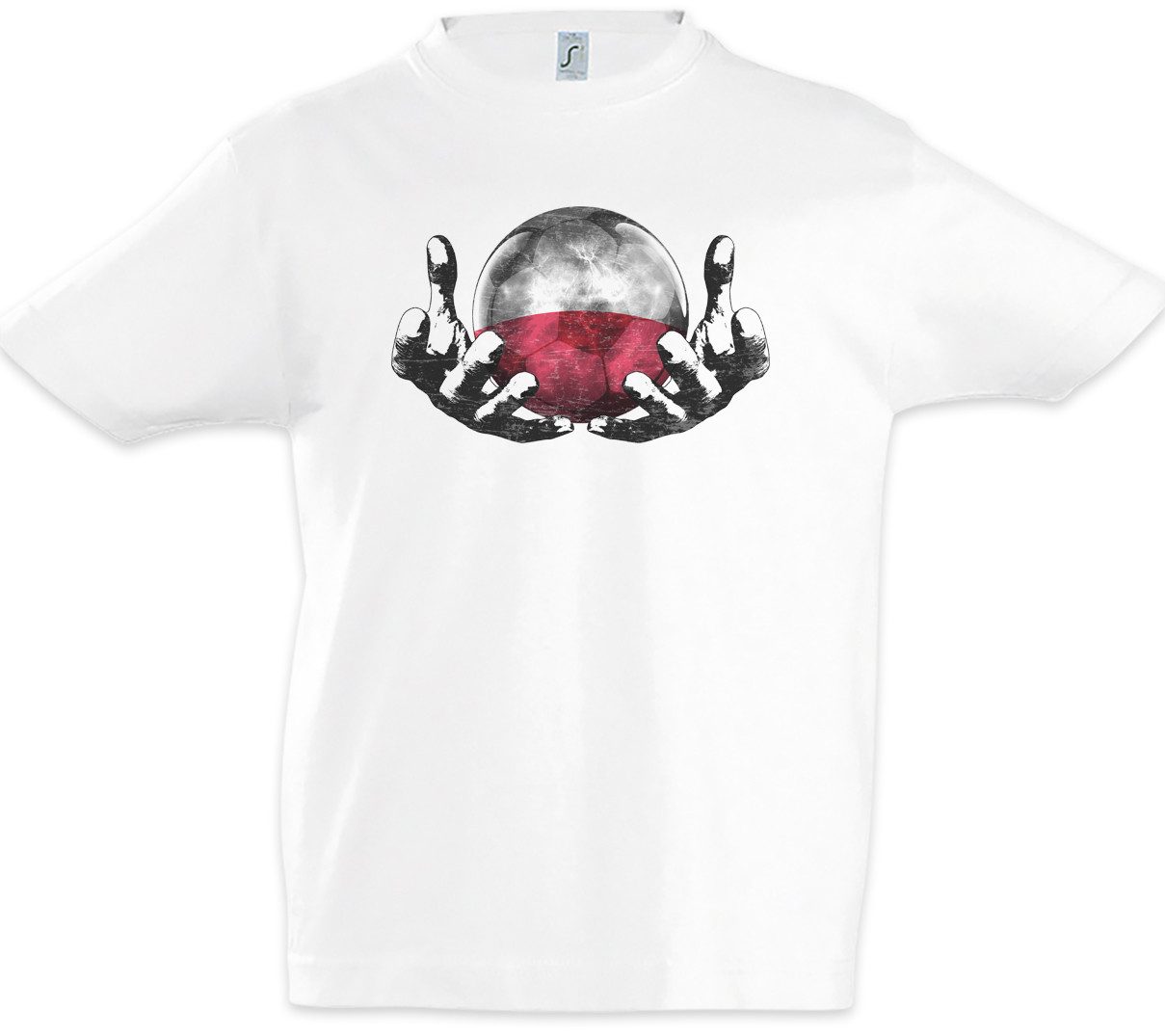 Print-Shirt Poland Football Magic Ball Kinder T-Shirt Polen Polnisch Polnische