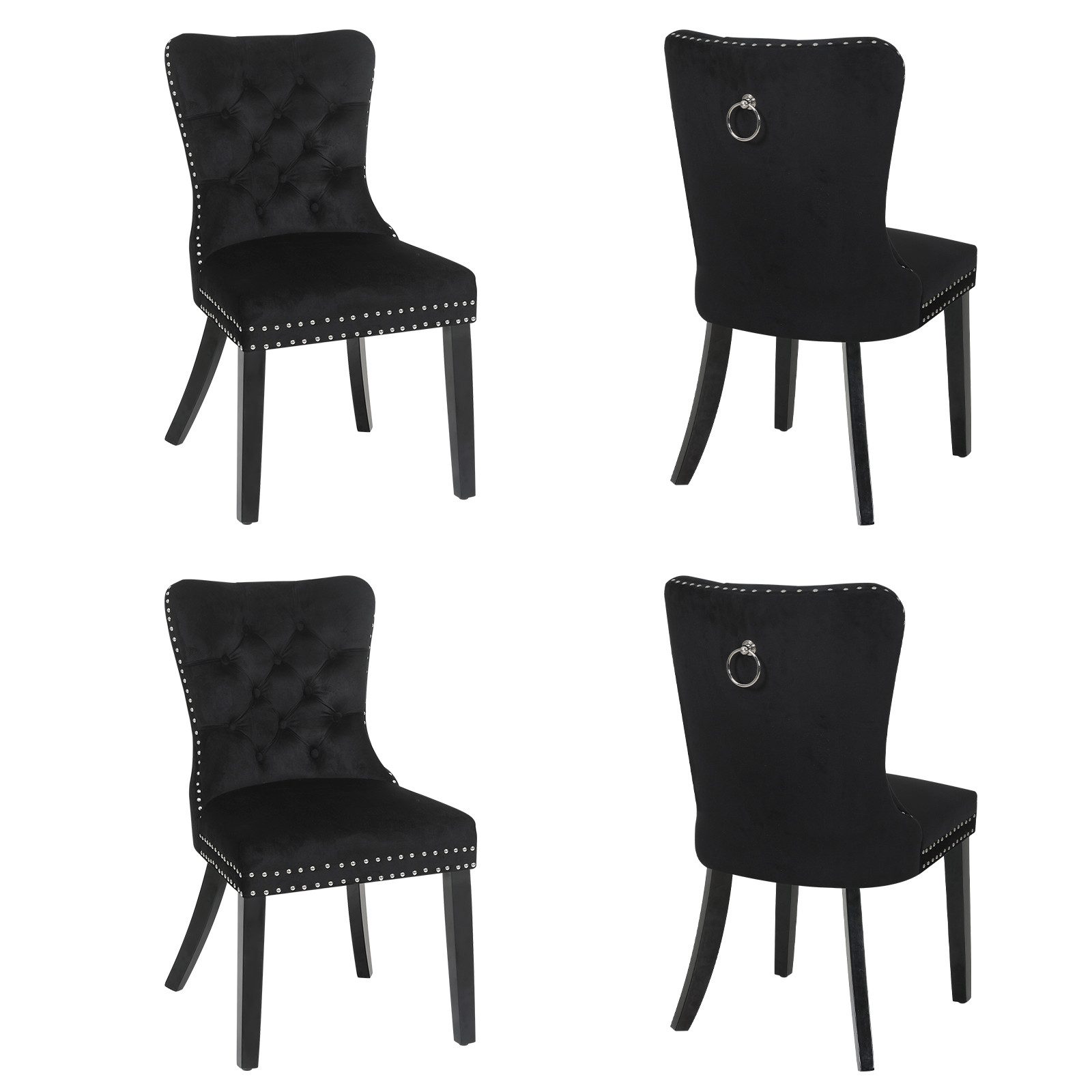 Puluomis Esszimmerstuhl (2/4/6/8 Set Grau/ Schwarz/Beige, 4 St), Samt Stuhl günstig online kaufen