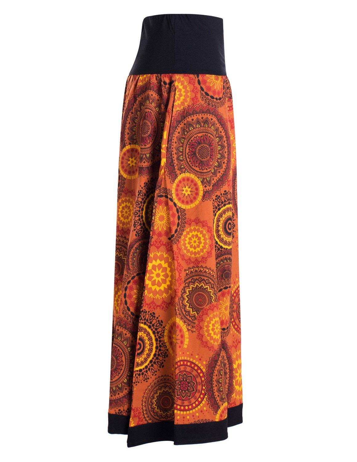 Vishes Maxirock Langer Damen Herbst-Rock Herbströcke Bunt mit Mandalas bedruckt Hippie, Festival, Boho Style