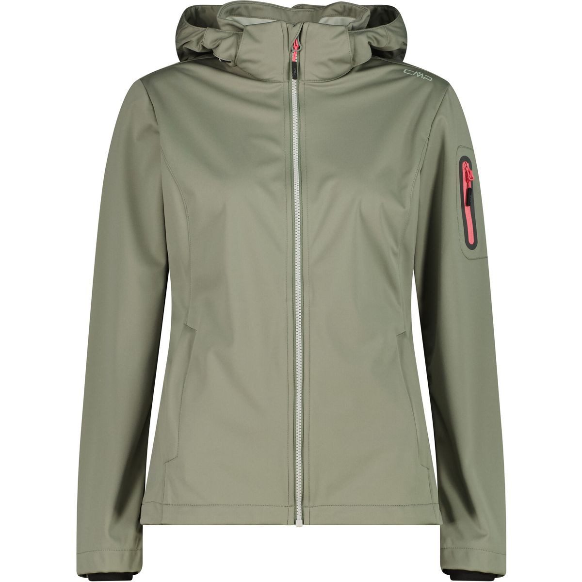 CMP Softshelljacke Woman Jacket Zip Hood Leichte, winddichte und wasserfeste Damenjacke mit abnehmbarer Kapuze