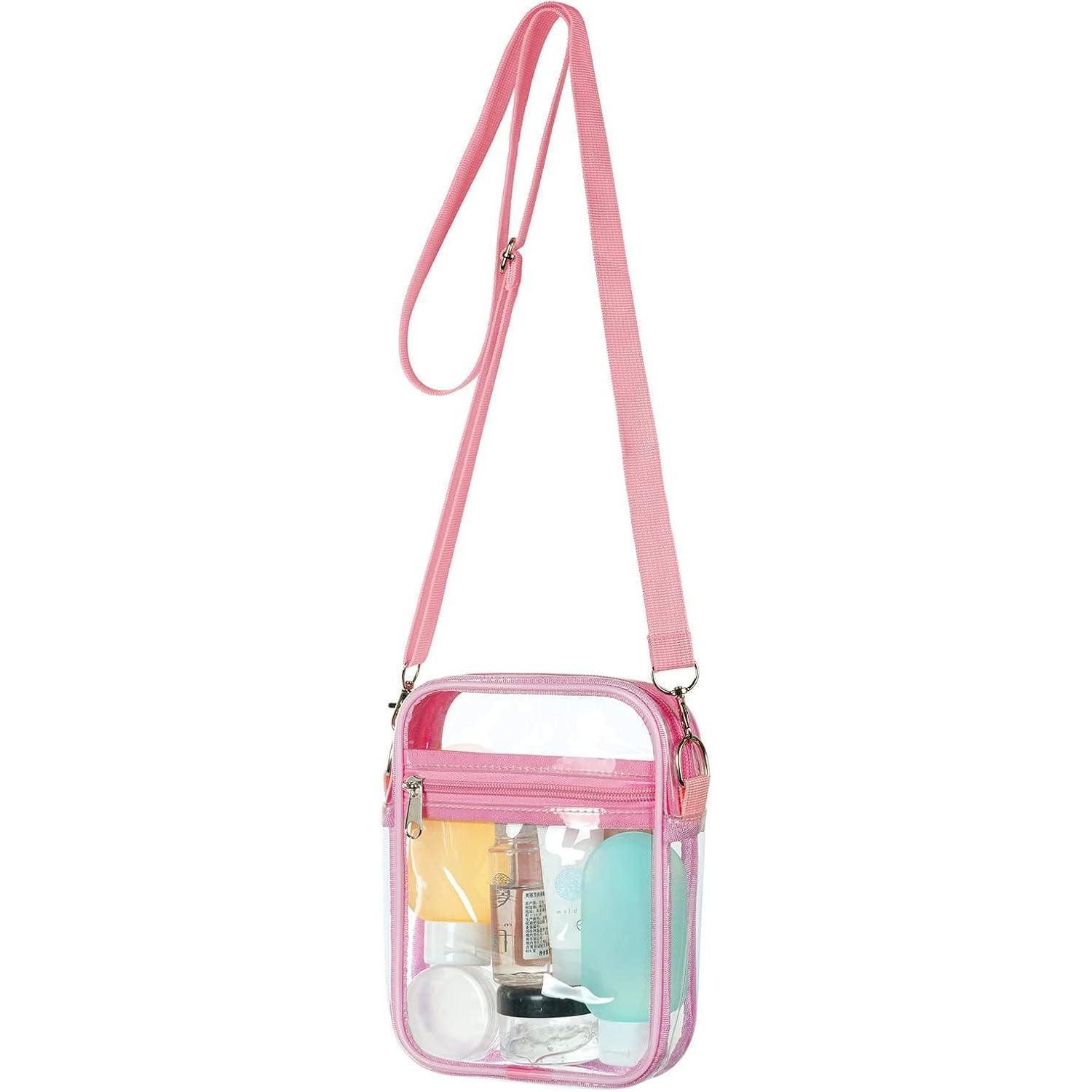 Aucuu Umhängetasche Transparente Umhängetasche PVC mit verstellbarem Riemen wasserdicht