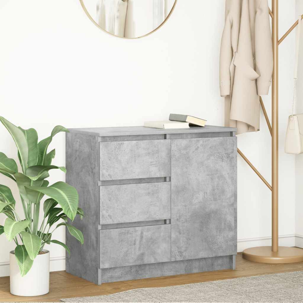vidaXL Sideboard Sideboard mit Schublade Betongrau 71x35x65 cm Holzwerkstoff (1 St) – Bild 2 von 5