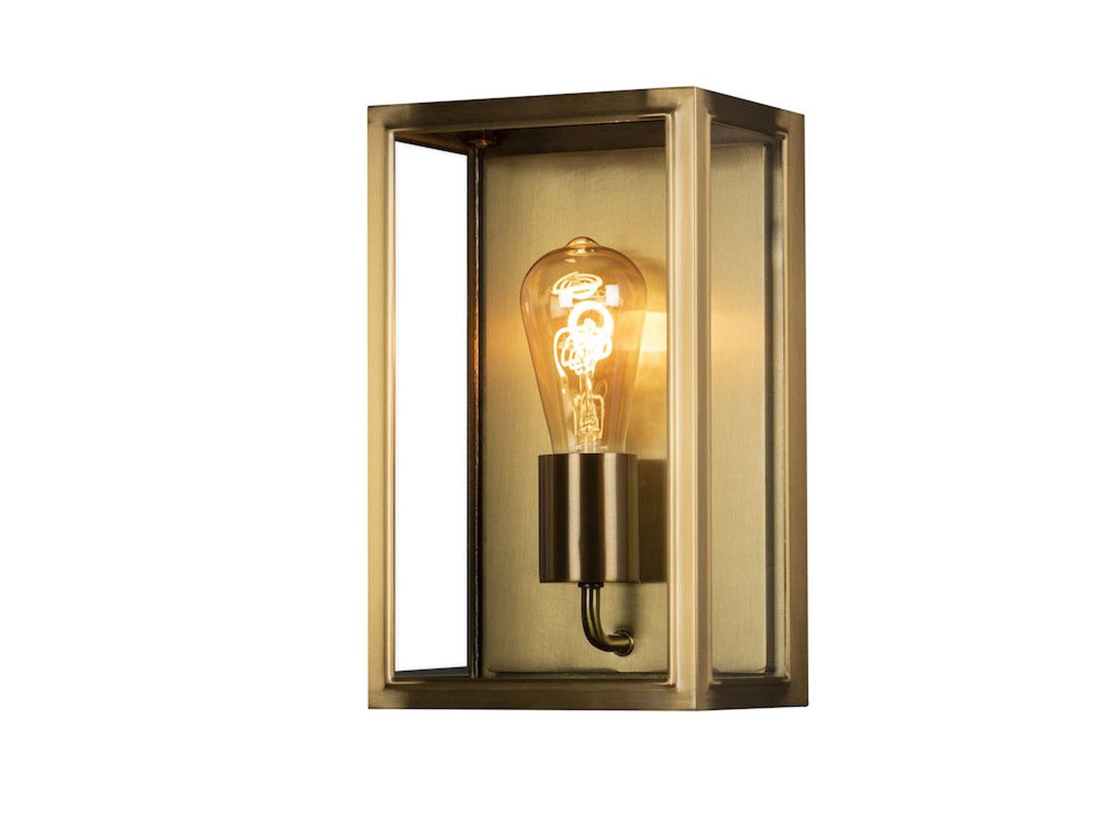 KONSTSMIDE LED Außen-Wandleuchte, LED wechselbar, warmweiß, Wand-laterne Landhausstil, Haus-wand Außenlicht, Messing Gold-en, 30cm