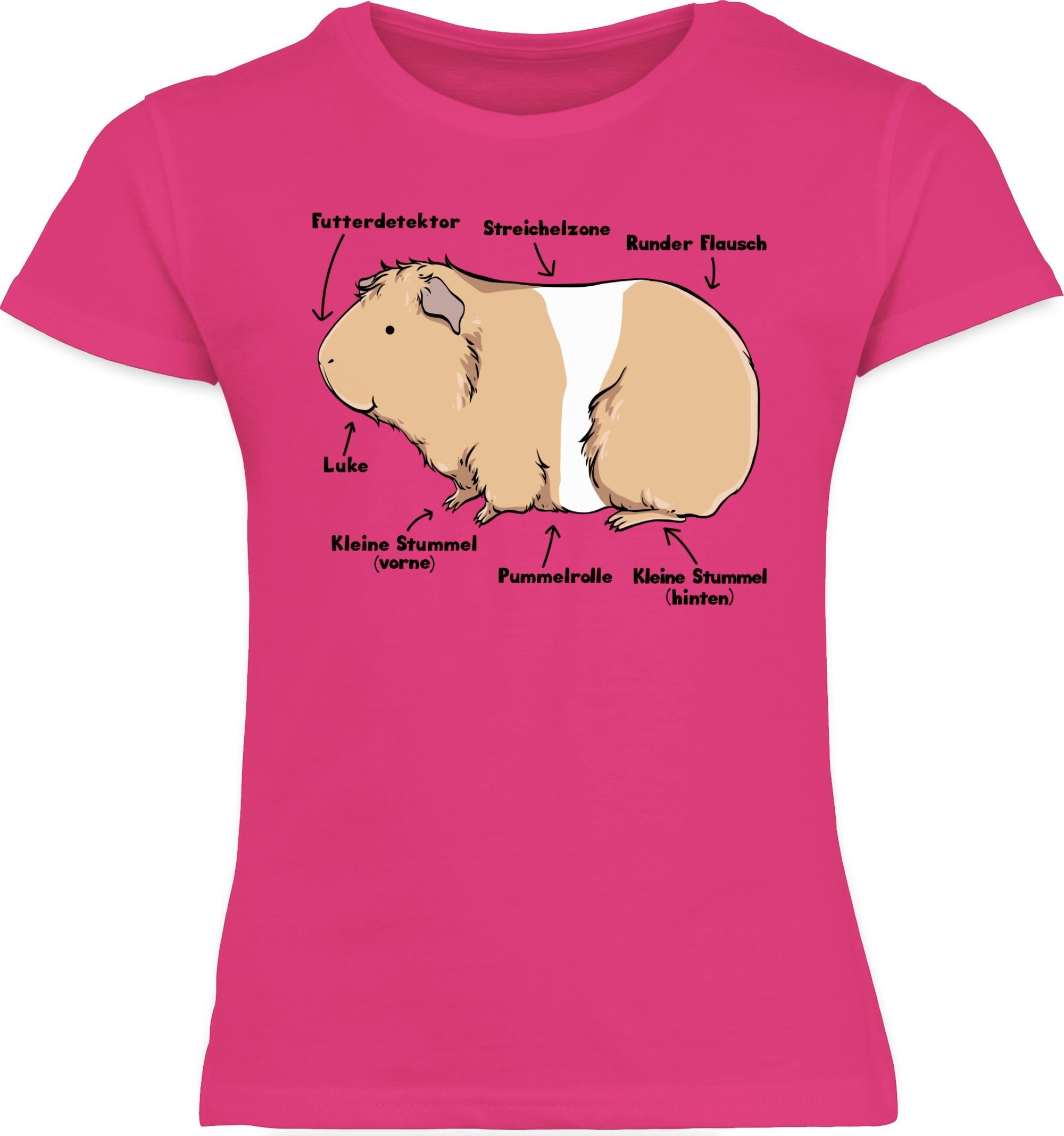 Print Meerschwein Fuchsia 1 Animal Anatomie Shirtracer T-Shirt Tiermotiv