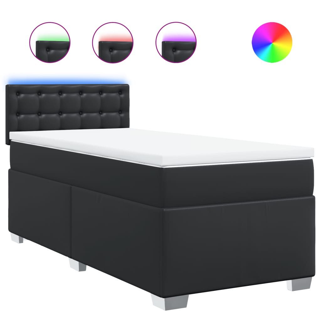 vidaXL Bett Boxspringbett mit Matratze Schwarz günstig online kaufen