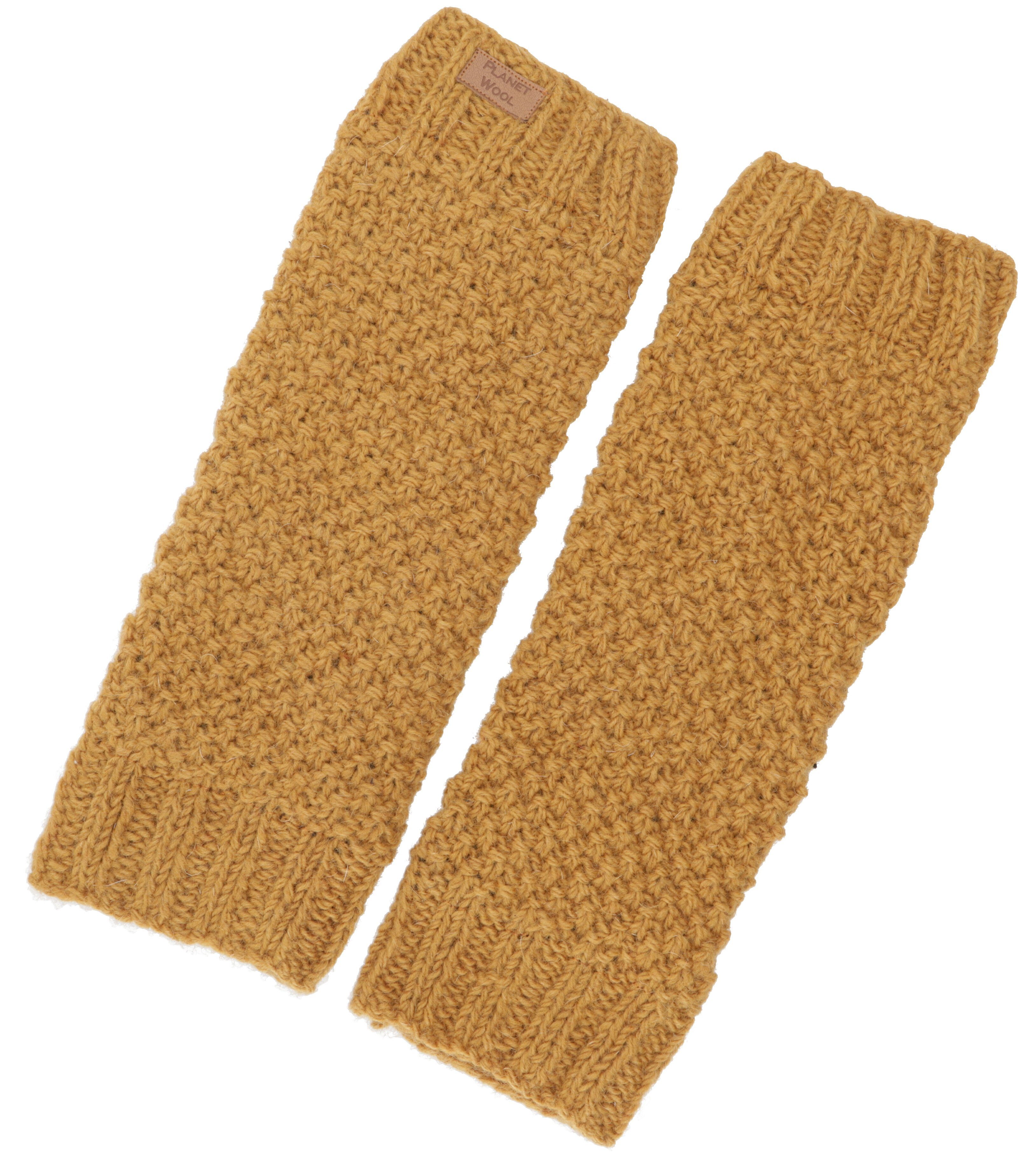 Guru-Shop Haussocken Wollstulpen mit Perlmuster, Strickstulpen aus..