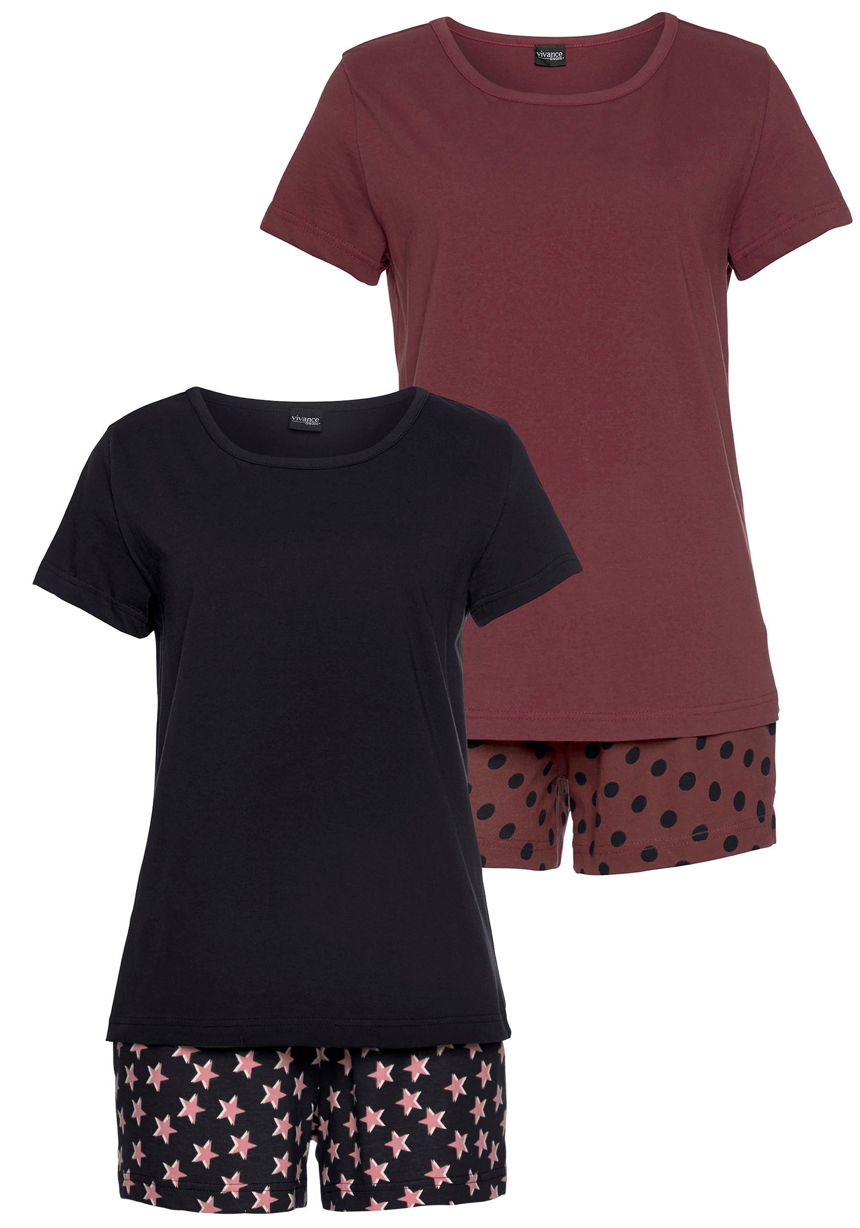 Vivance Dreams Shorty (4 tlg., 2 Stück) mit Sternedruck günstig online kaufen