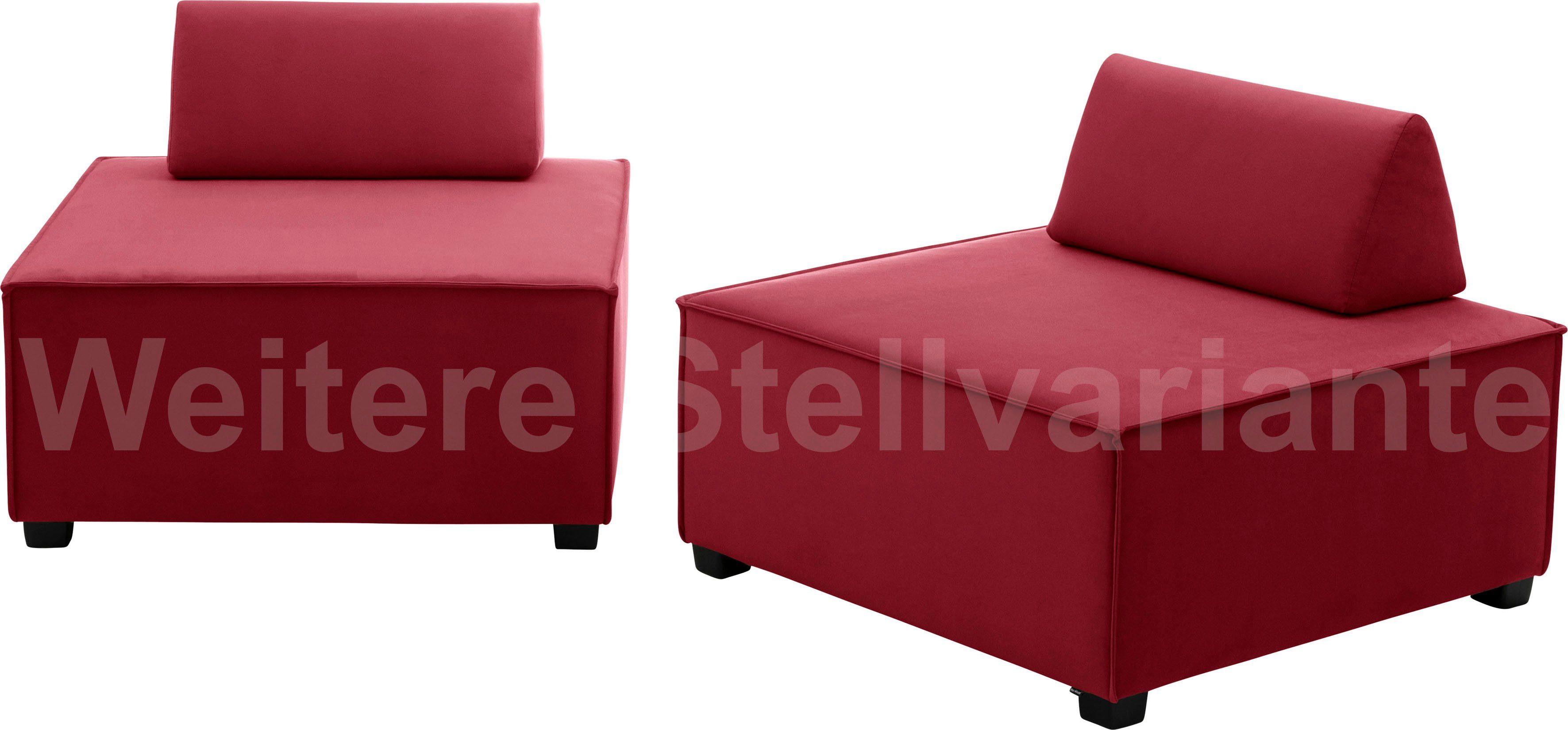 Sofa-Set aus Set, Kissenaufsätze, kombinierbar rot Hockern, Wohnlandschaft inklusive 2 2 MOVE, Max Winzer® 10
