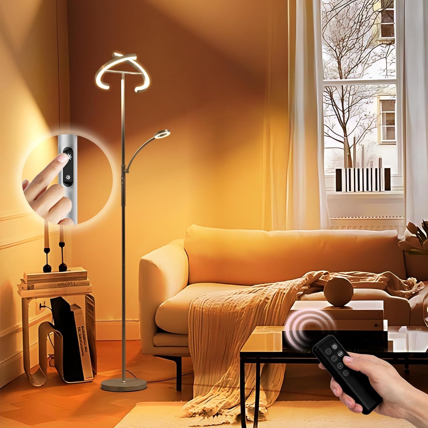 HYIEAR LED Stehlampe LED Stehlampe,3Farbmodi/6000K Standlicht/Fernbedienung günstig online kaufen