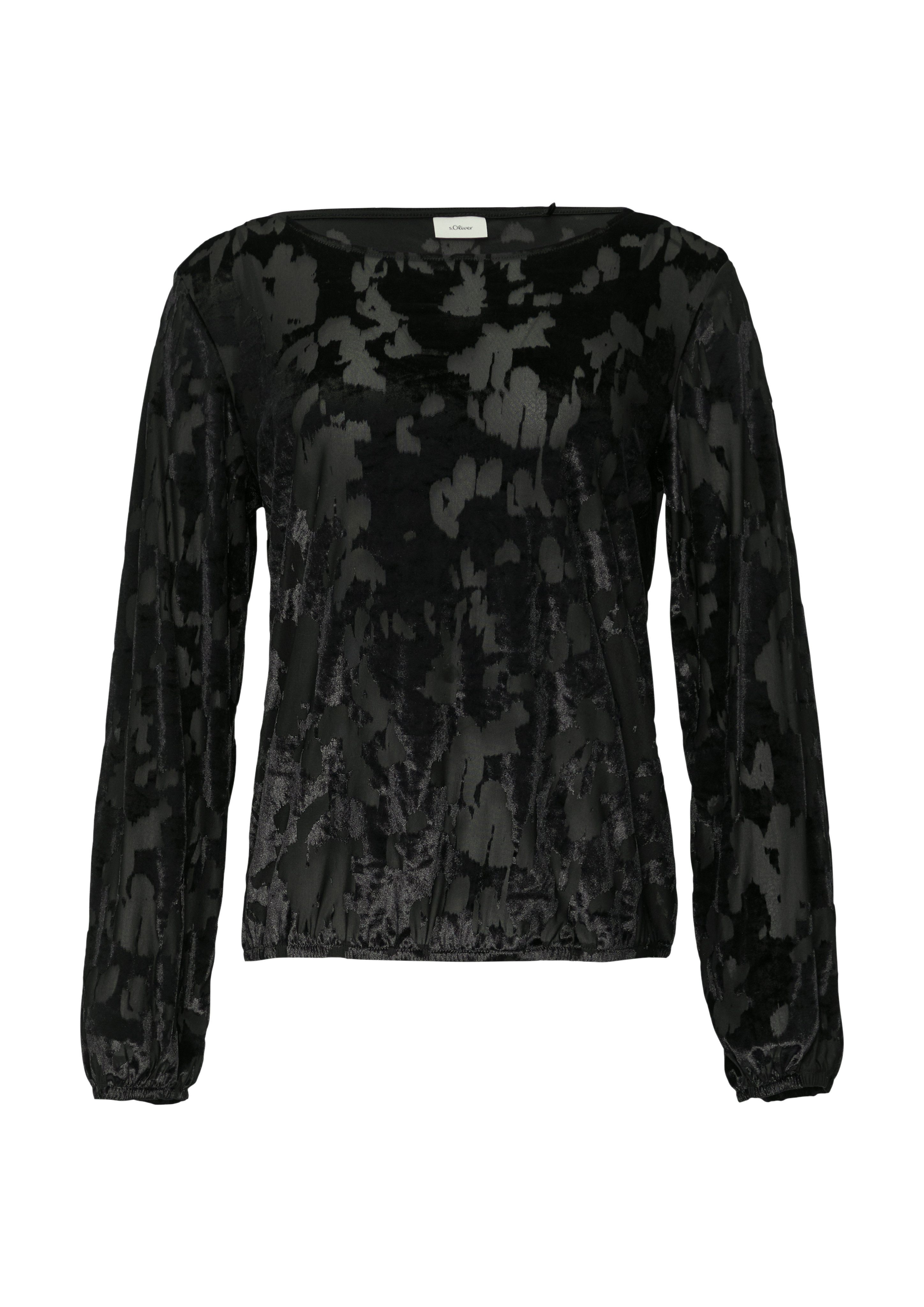 s.Oliver BLACK LABEL Langarmshirt mit Strukturmuster günstig online kaufen